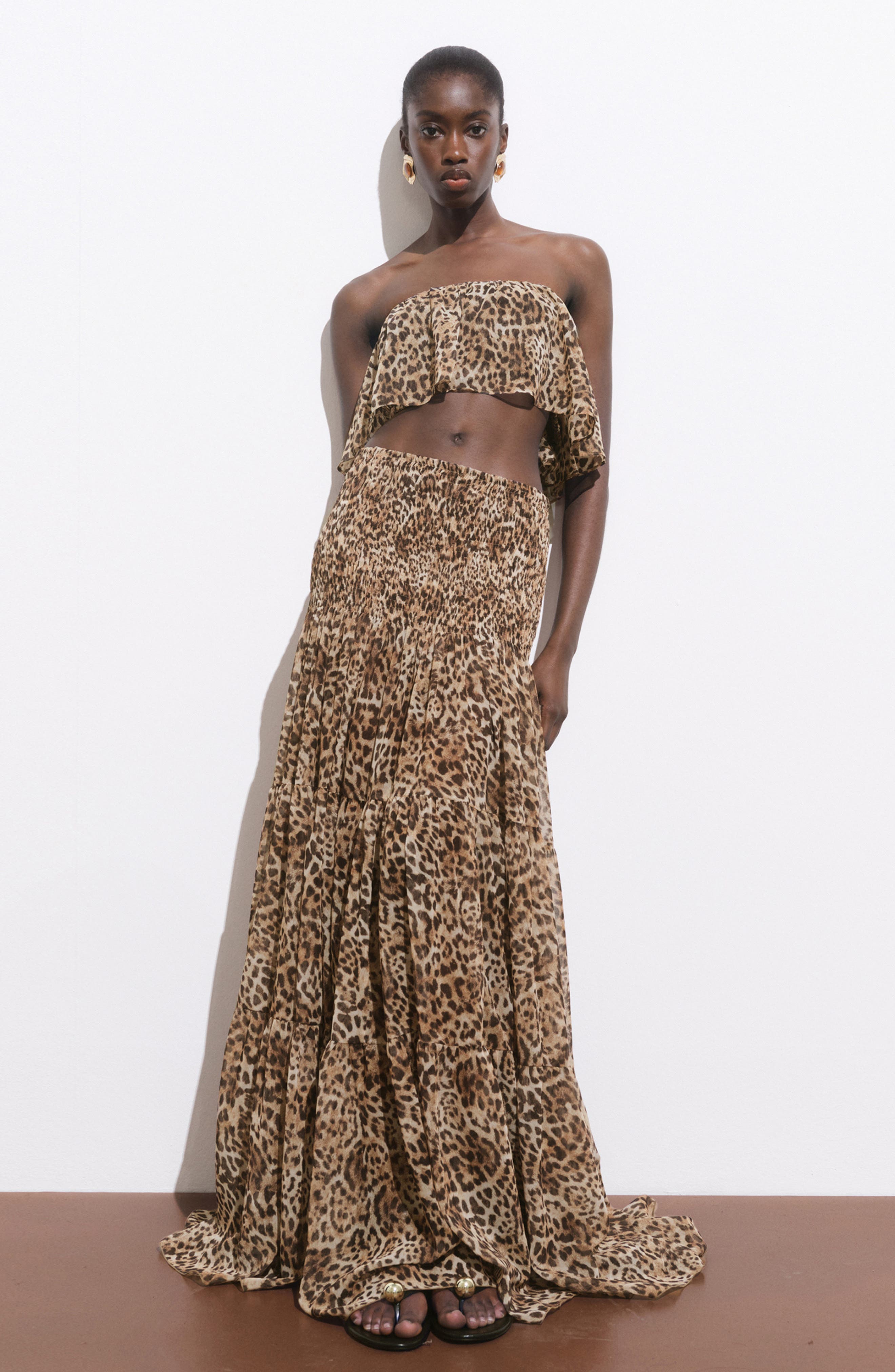 Leopard Print Strapless Top - image 2