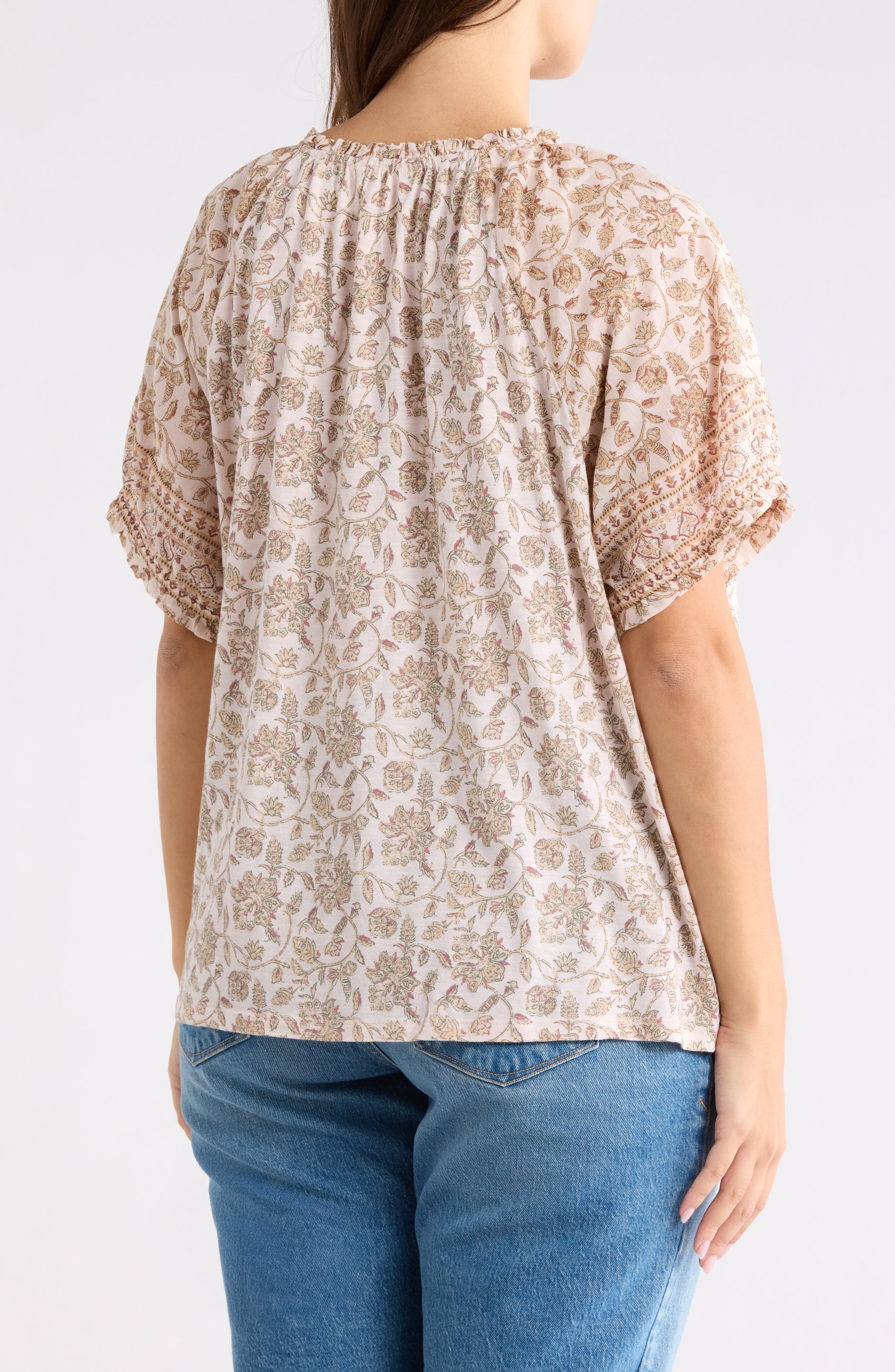 Short Sleeve Split Neck Top - image 2