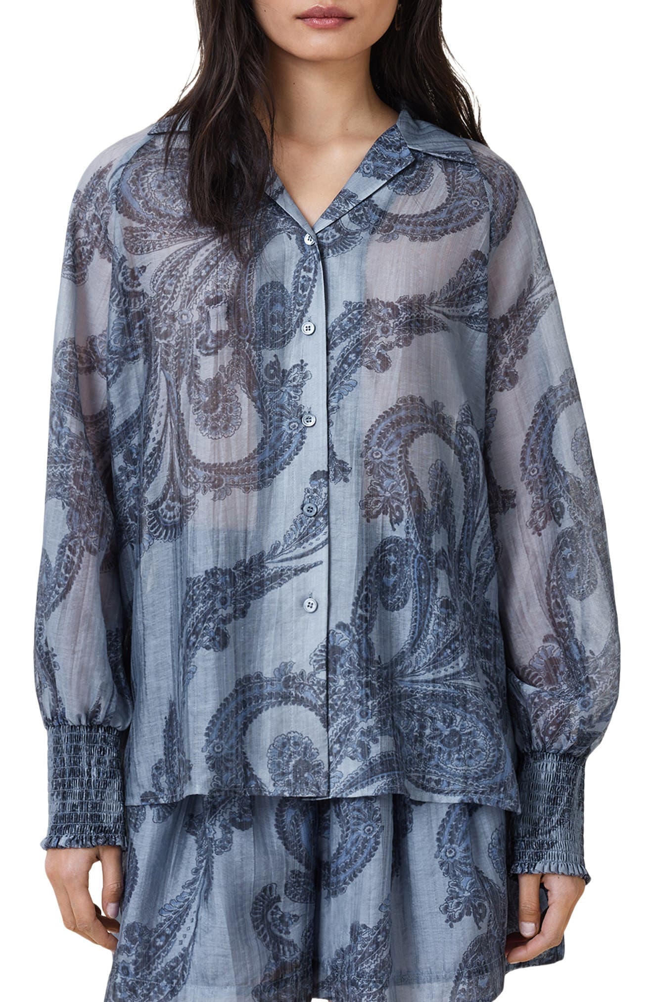 Isla Paisley Button-Up Shirt - image 1