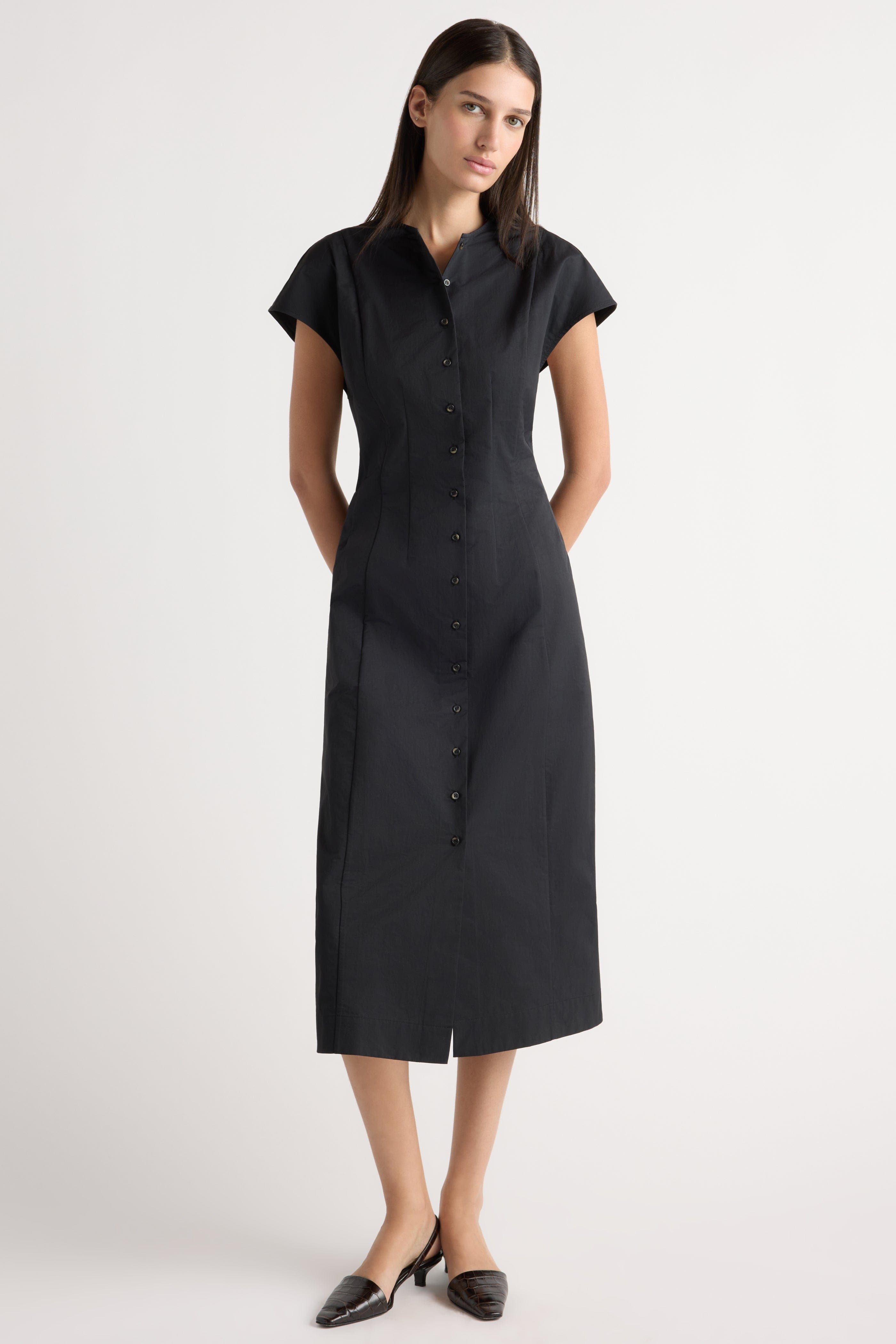 Zarine Sculpted Button Dress - image 1