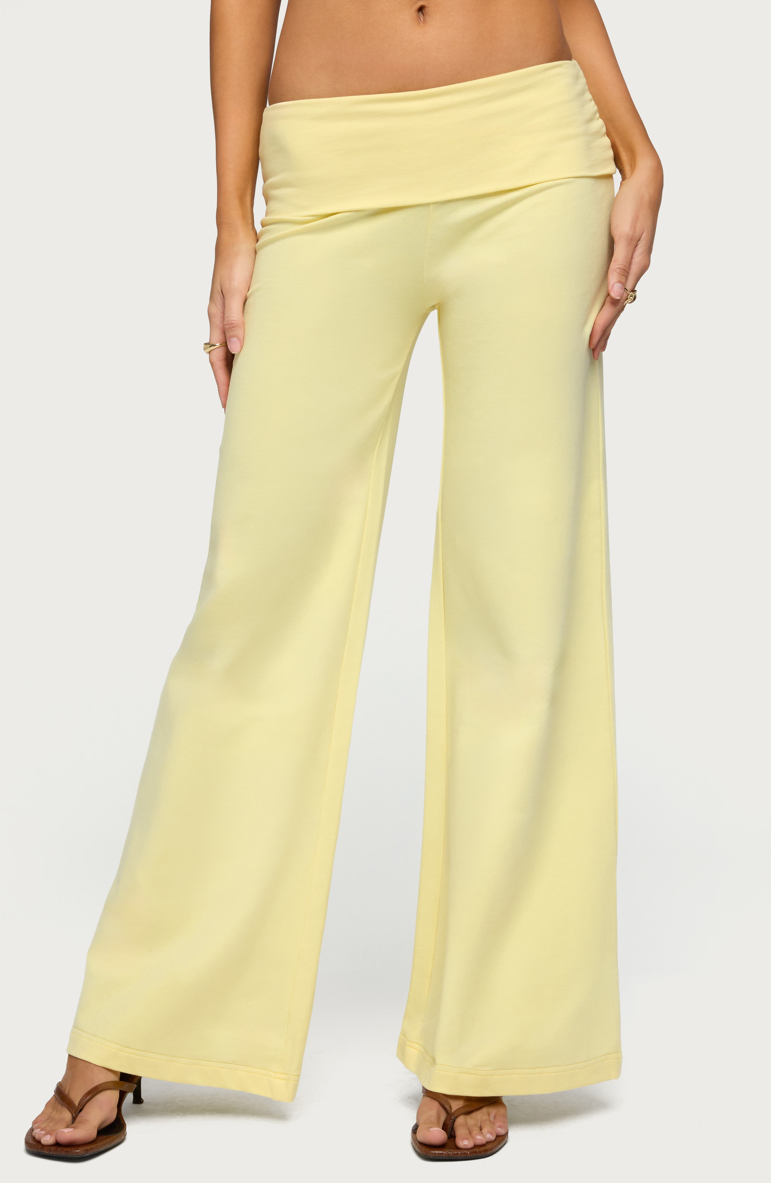 Wide Leg Foldover Pants - image 1