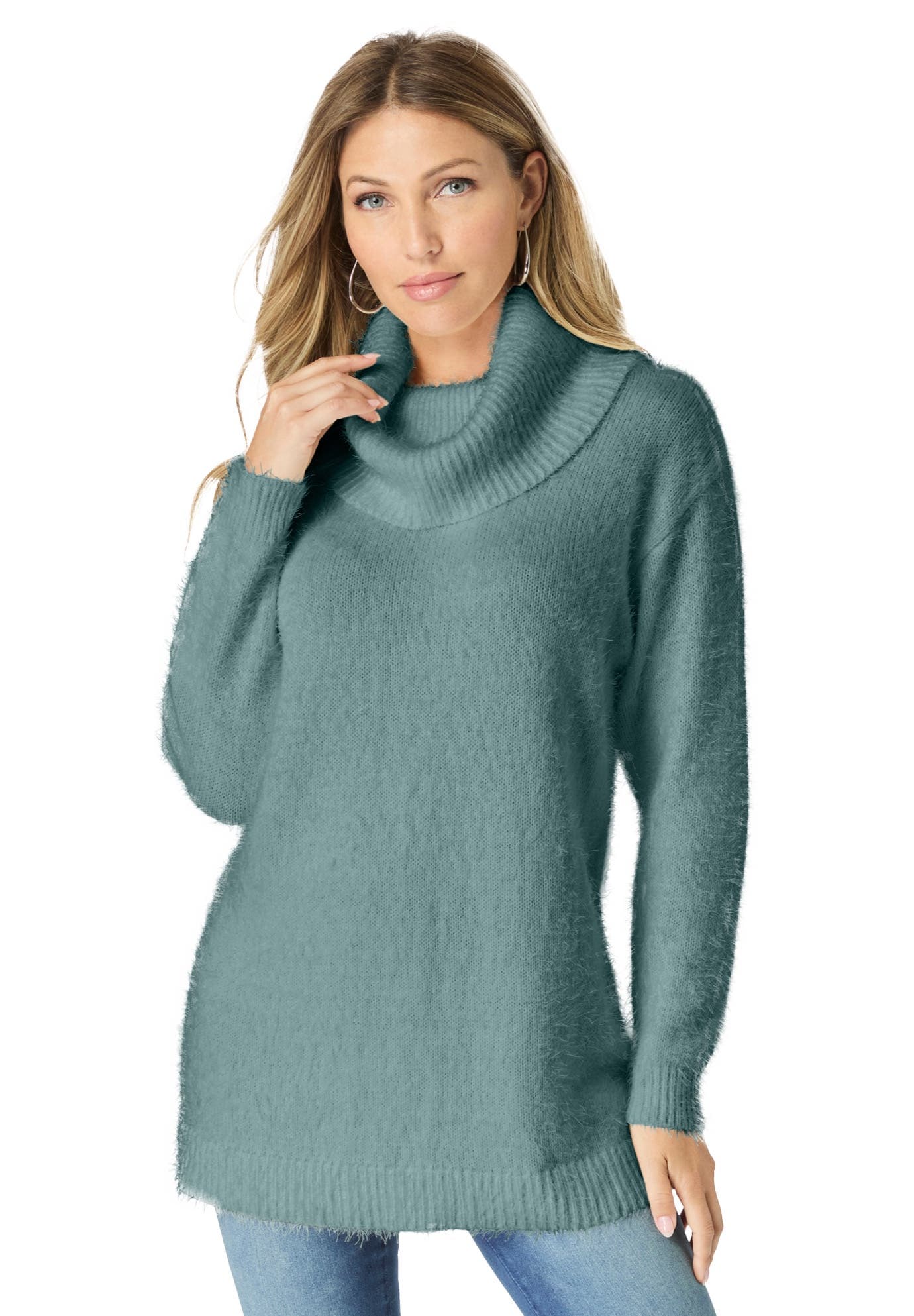 Eyelash Cowl Neck Sweater - image 3