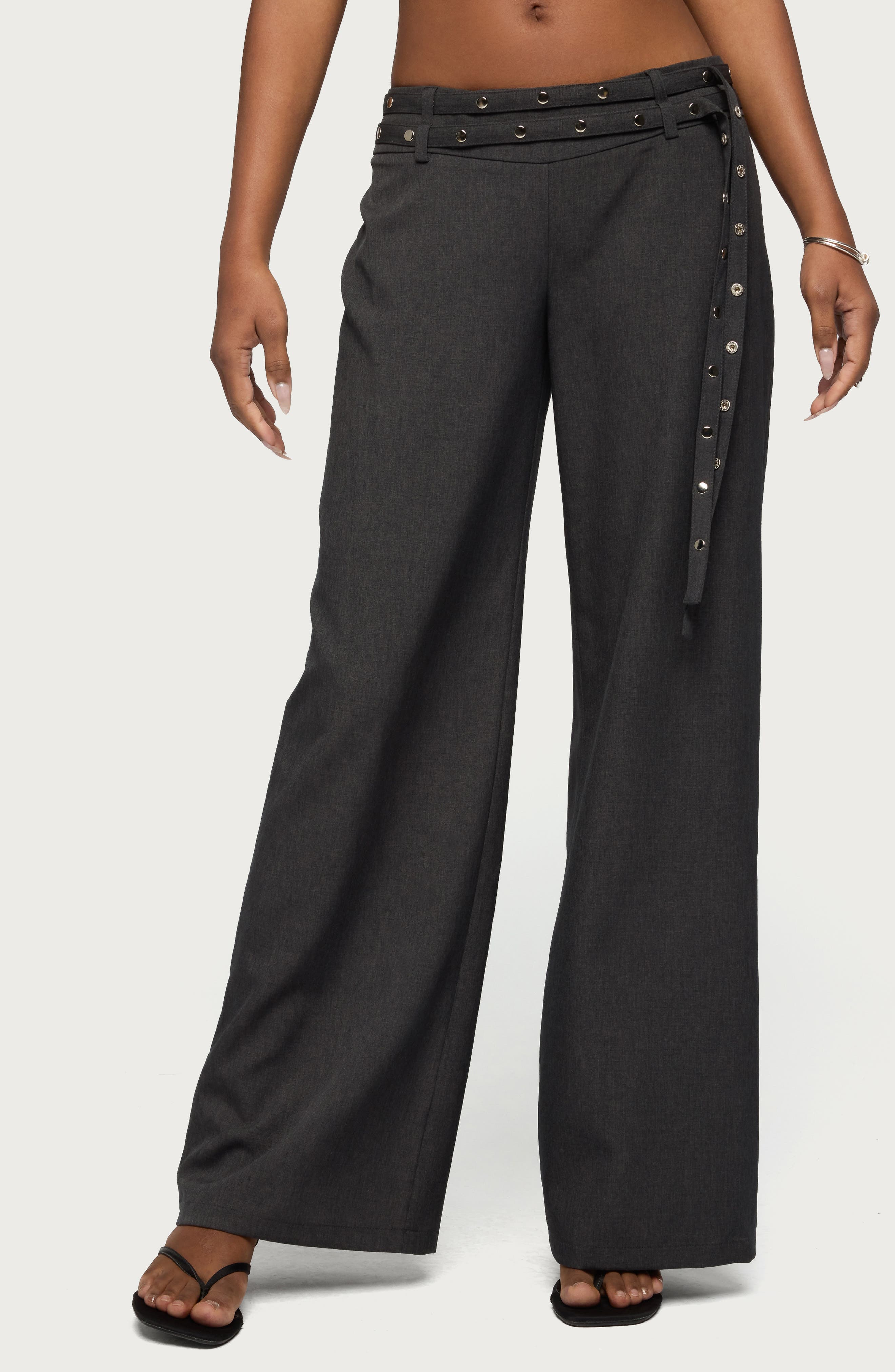 Cruz Double Belt Low Rise Wide Leg Baggy Pants - image 1