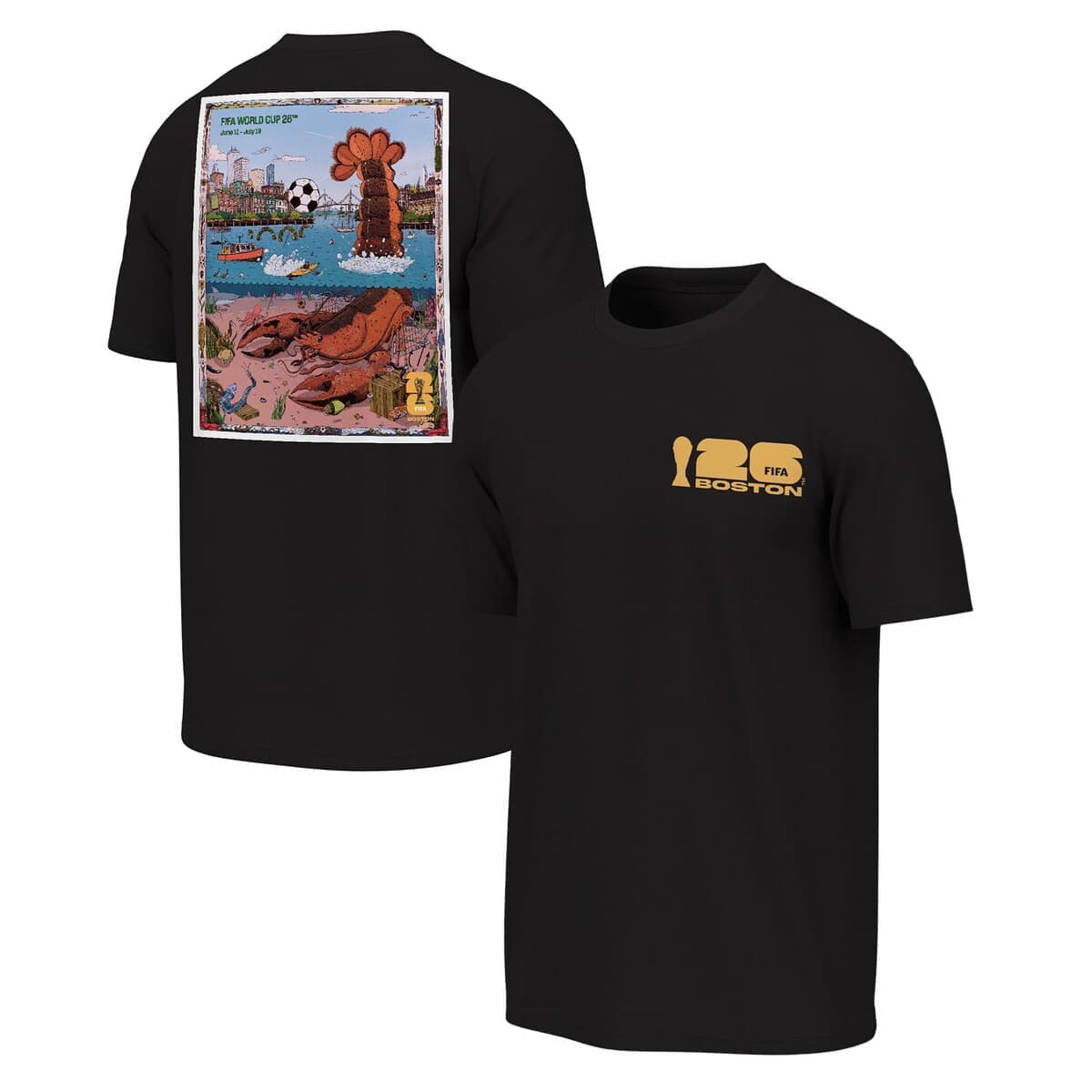 Men's Outerstuff Black 2026 FIFA World Cup Boston Host City Poster Graphic T-Shirt - image 1