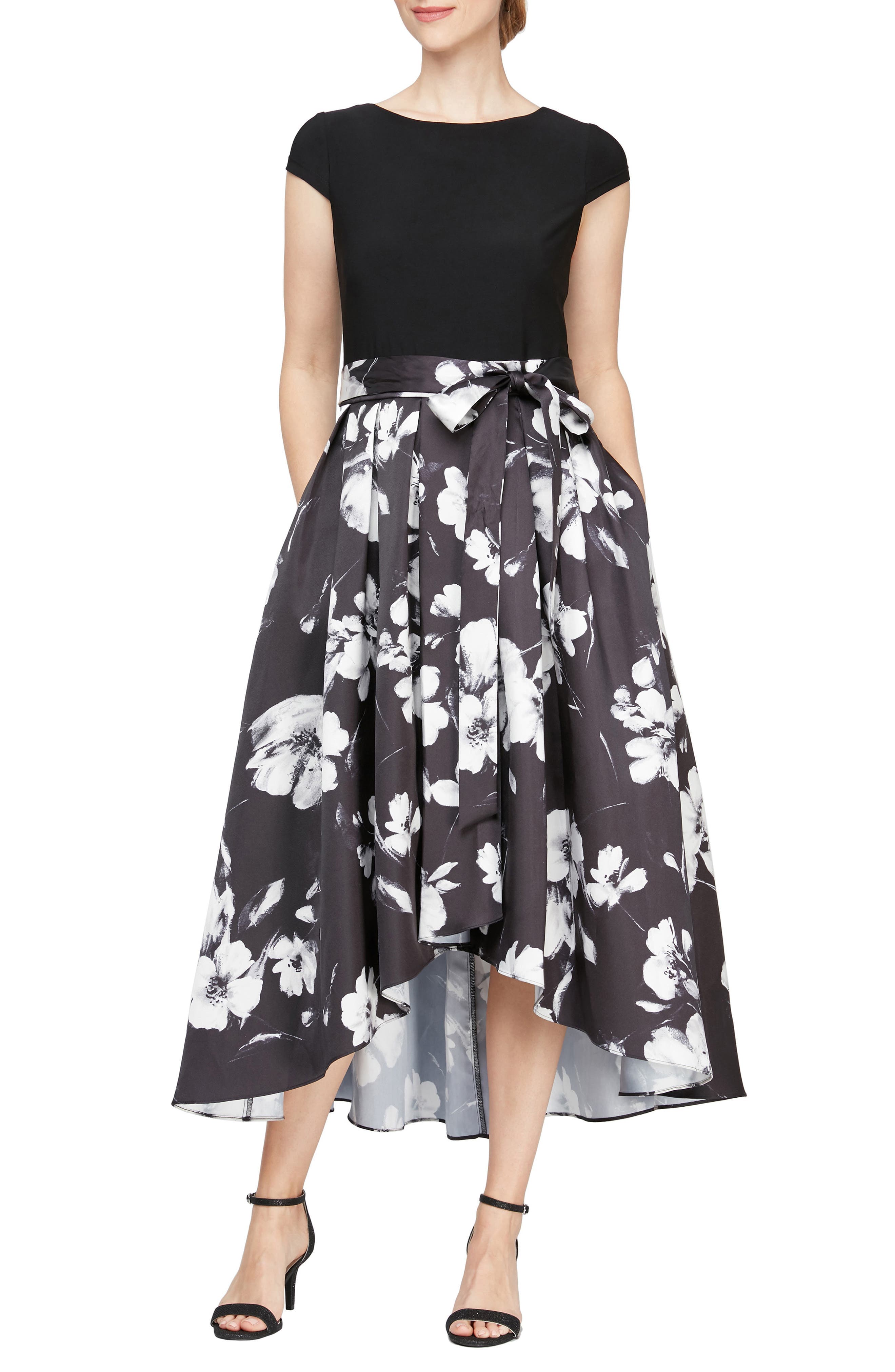 Floral High-Low Cocktail Dress - image 1