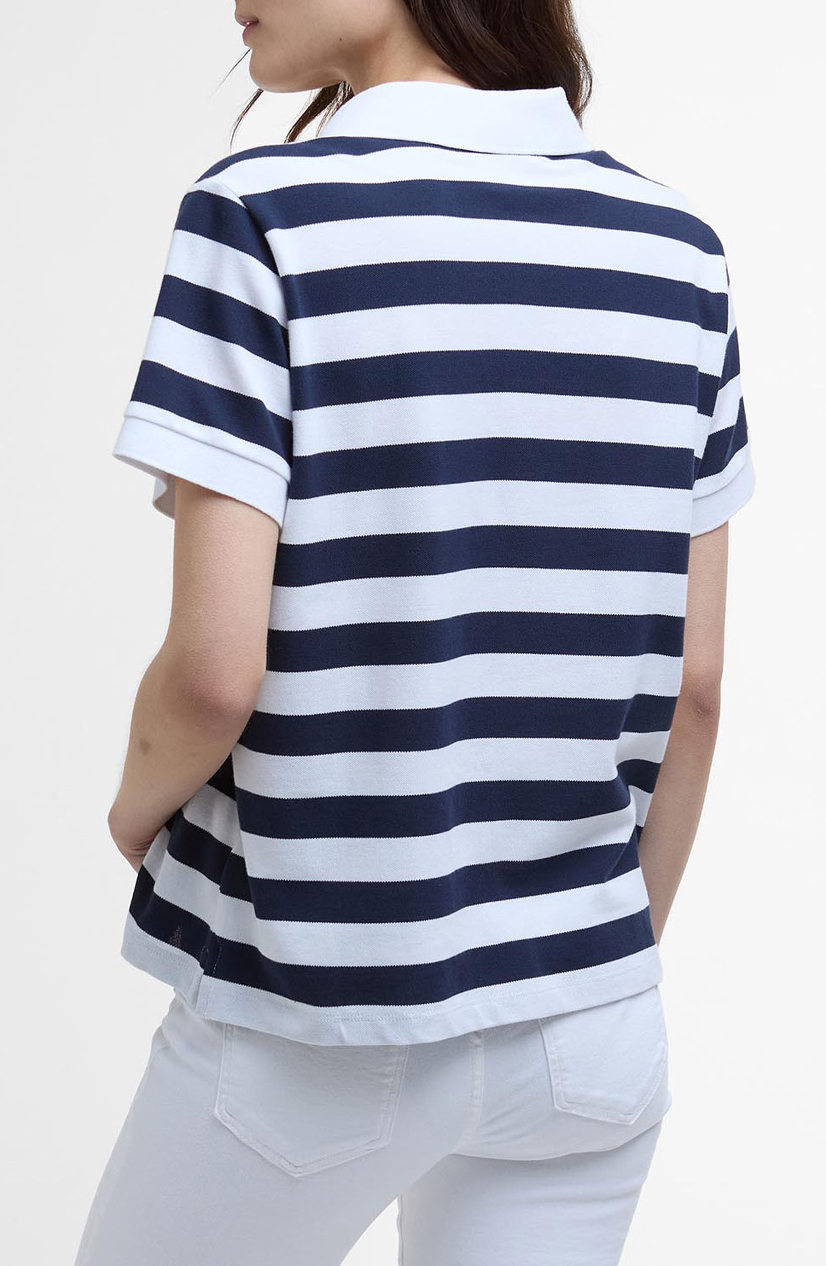 Ashbourne Stripe Stretch Cotton Polo Shirt - image 2
