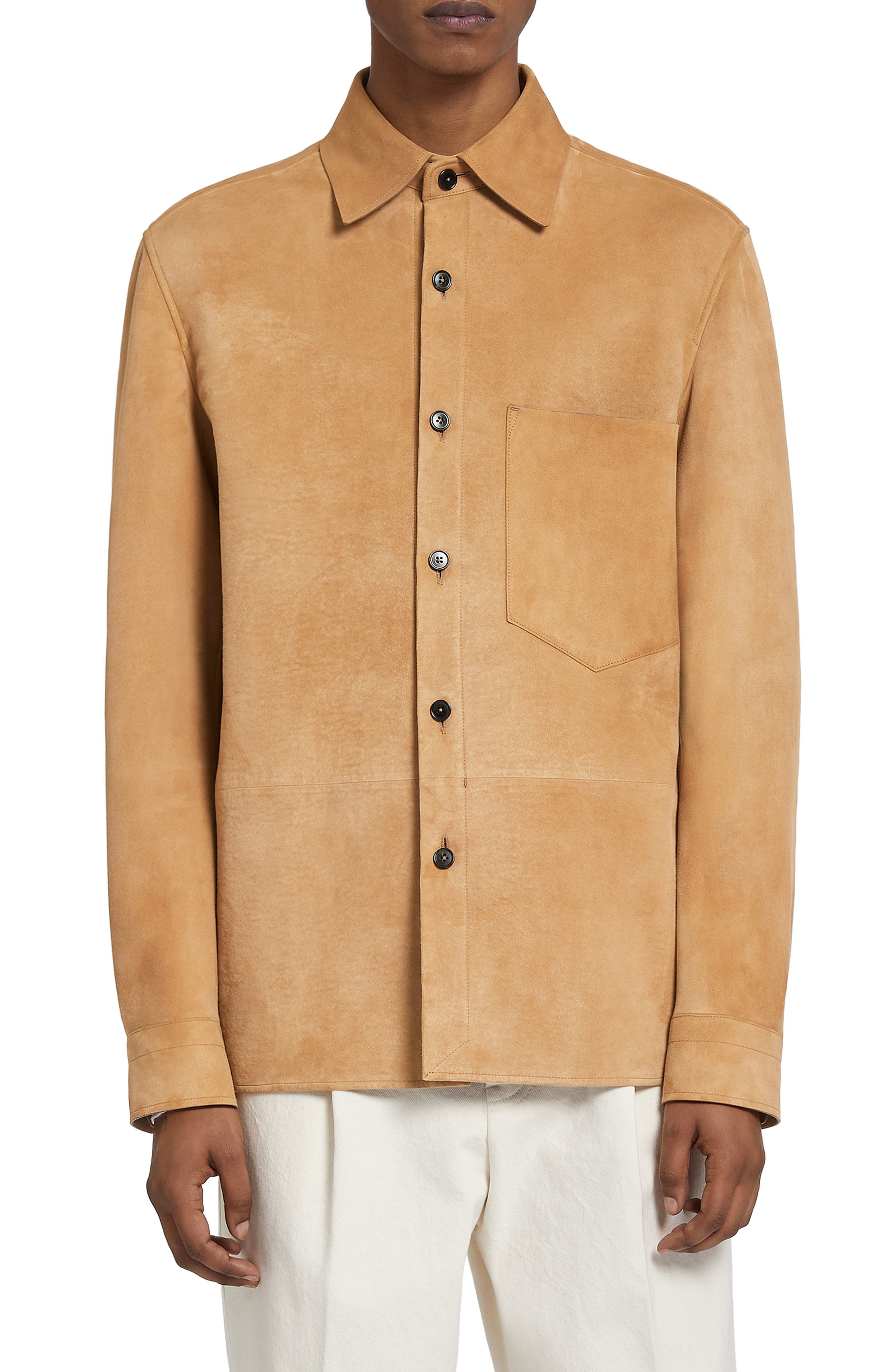 Men's Suede Button-Up Shirt - image 1