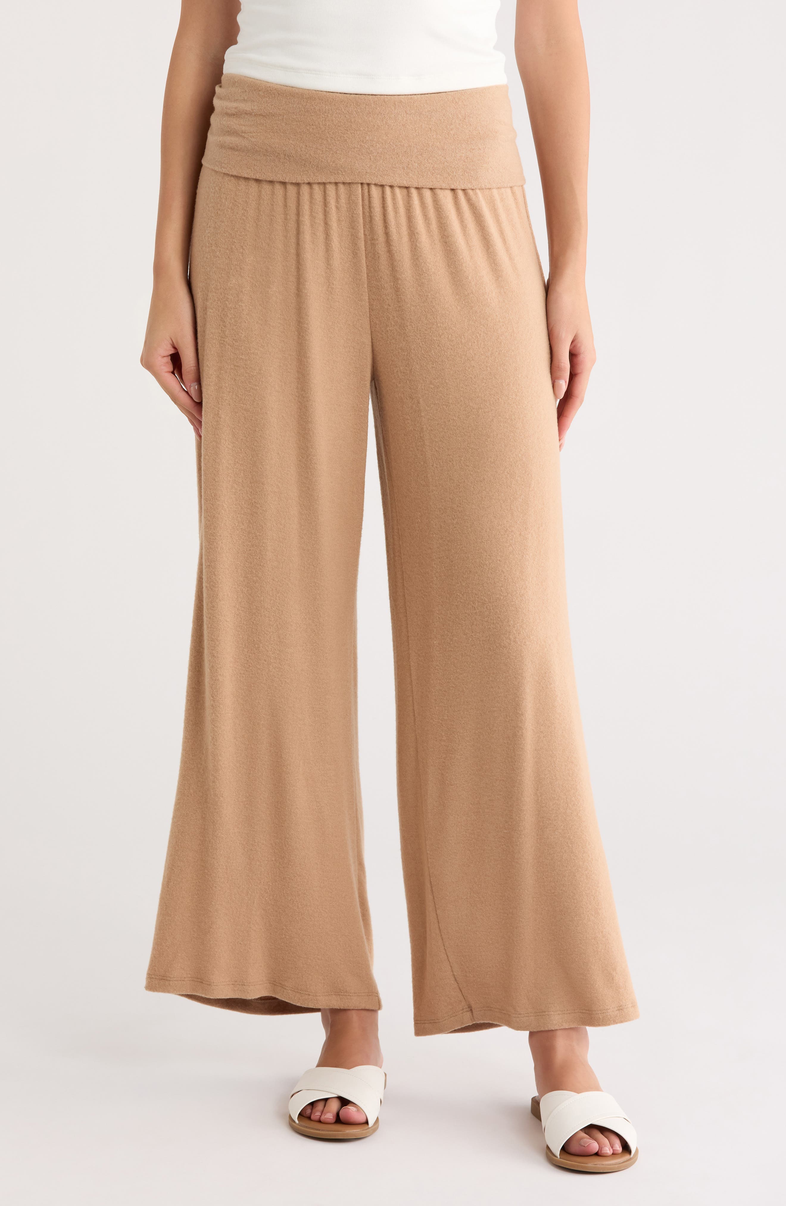 Foldover Waist Wide Leg Pants - image 1