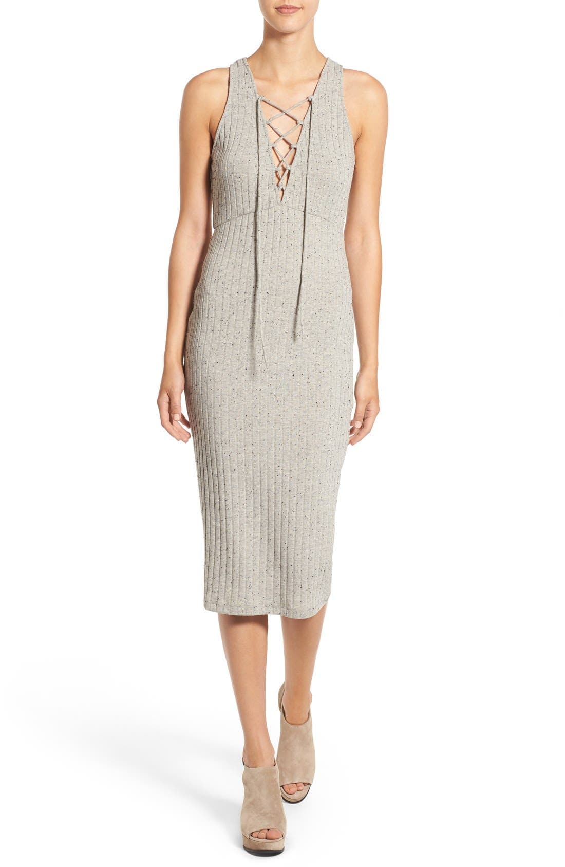 ASTR Rib Knit Body-Con Dress - image 1