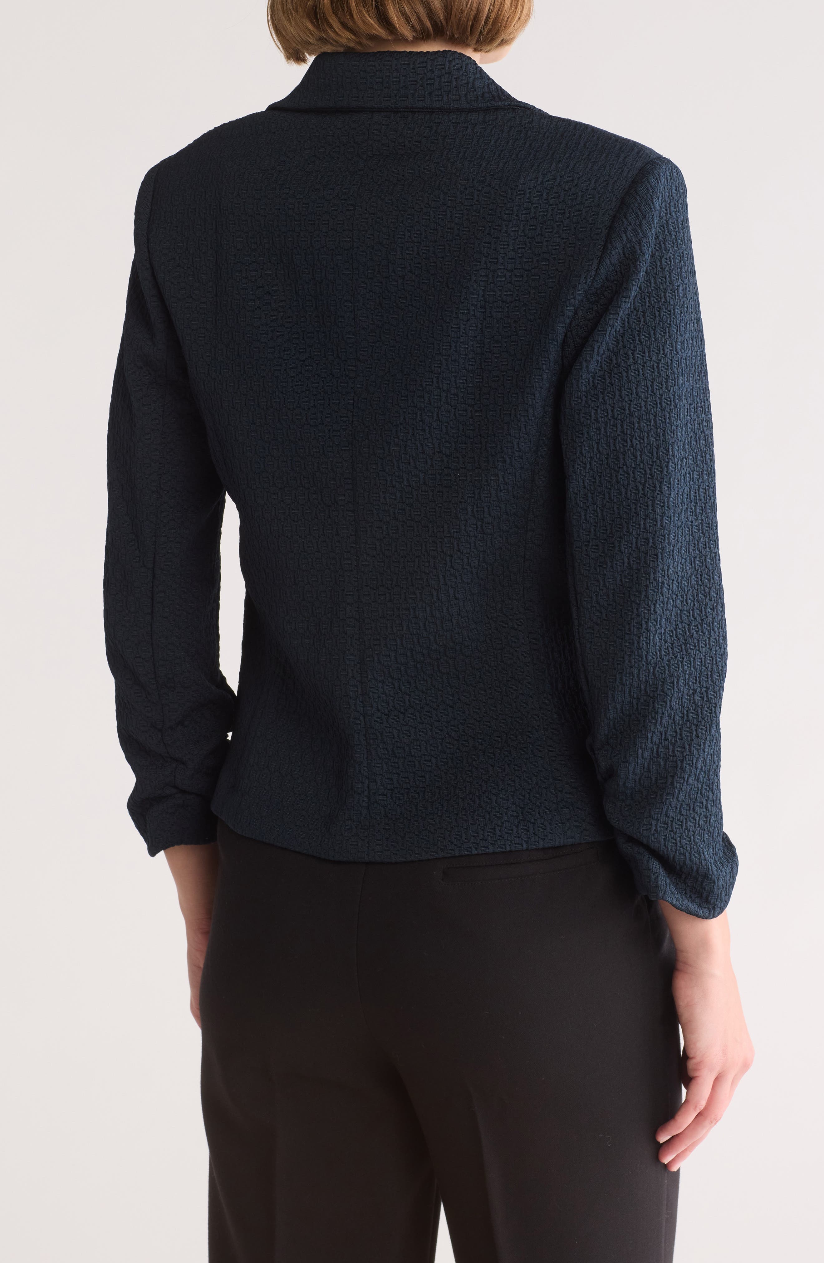 Ruched Sleeve Jacquard Blazer - image 4