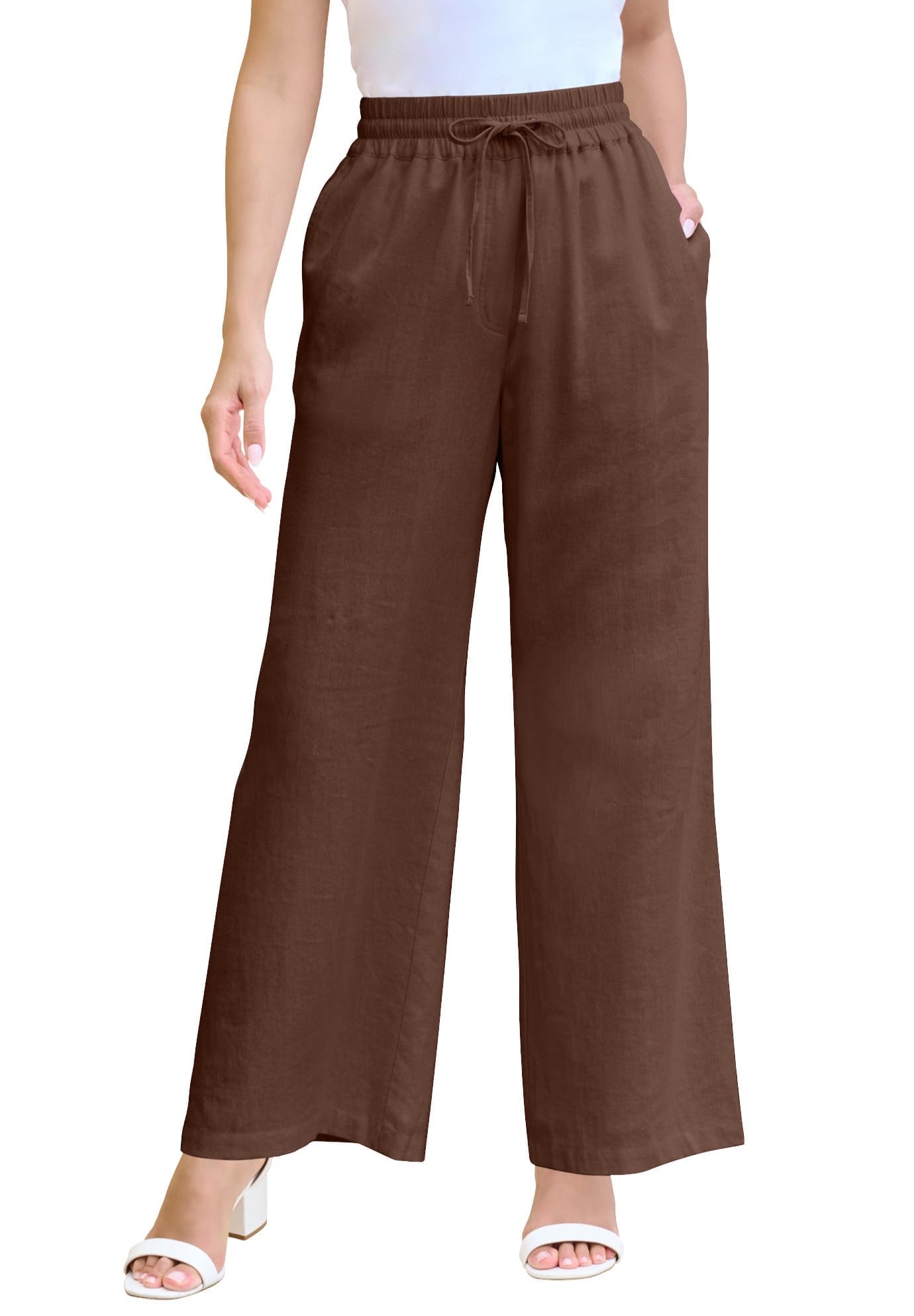 Plus Size Linen Wide-Leg Pant - image 3