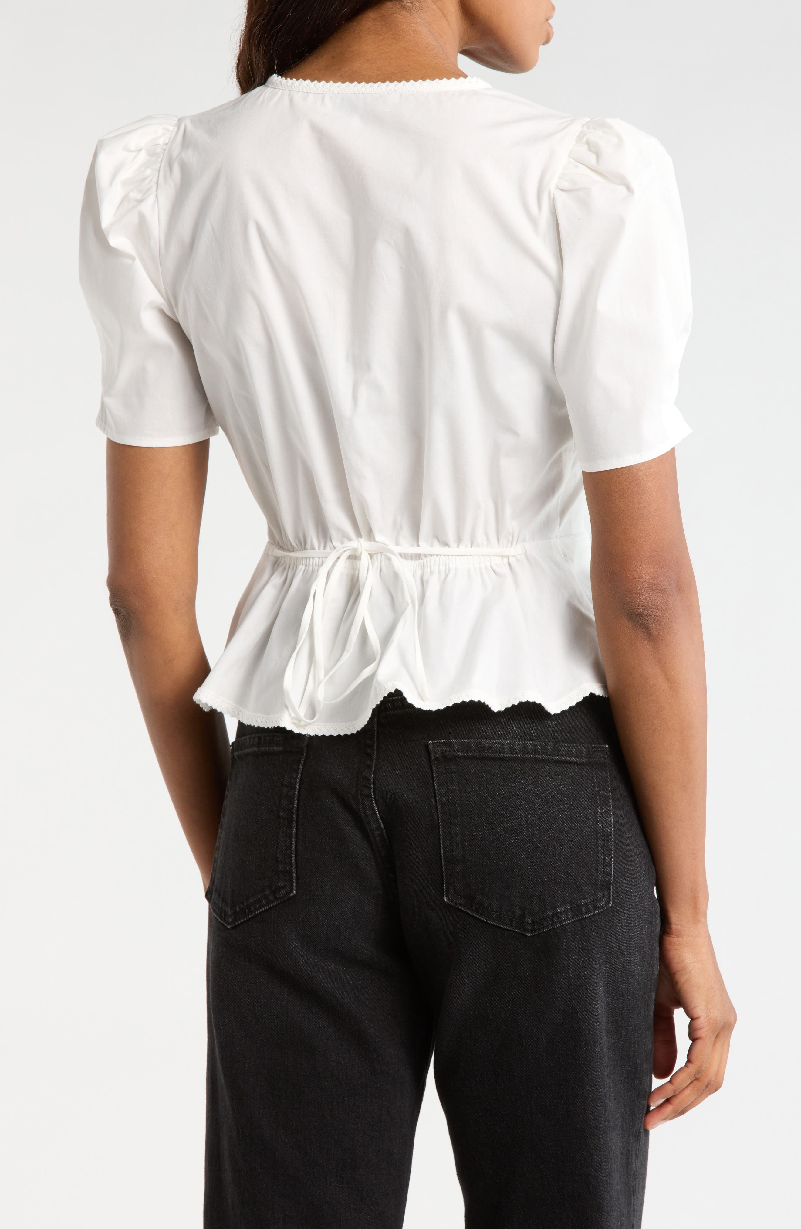 Stretch Cotton Peplum Top - image 4