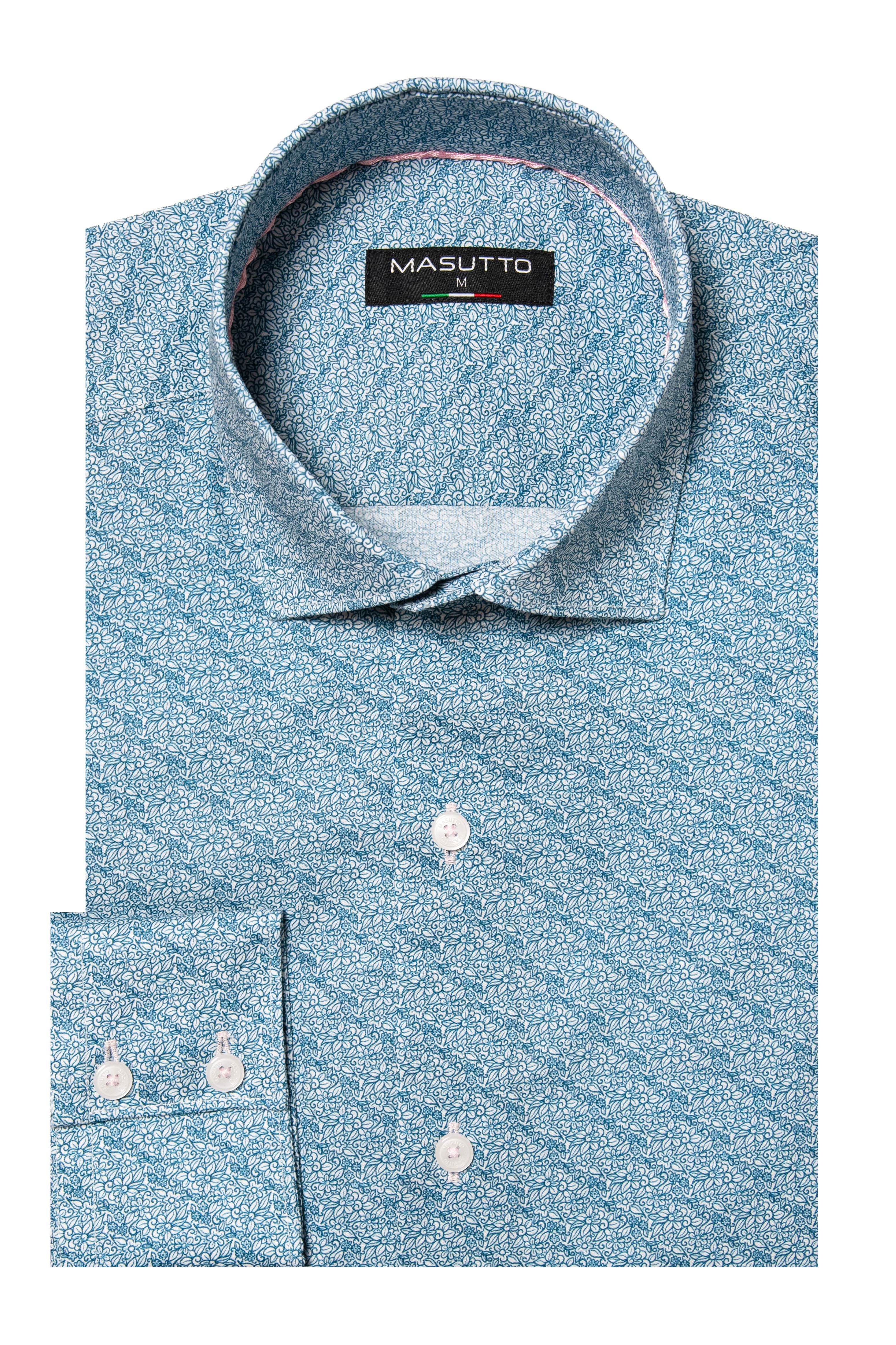 Lugano Floral Print Button-Up Long Sleeve Shirt