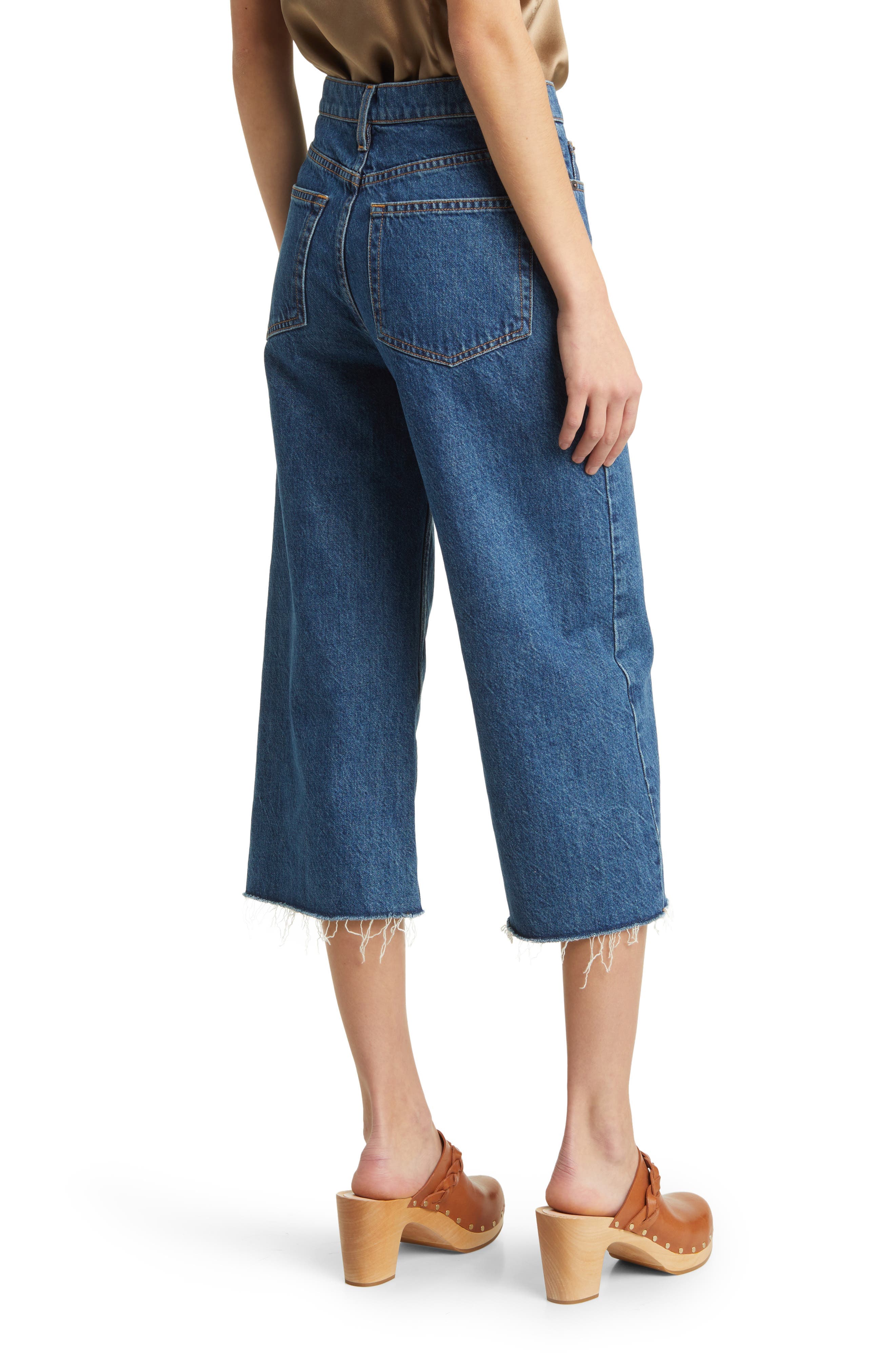 High Waist Raw Hem Capri Jeans - image 2