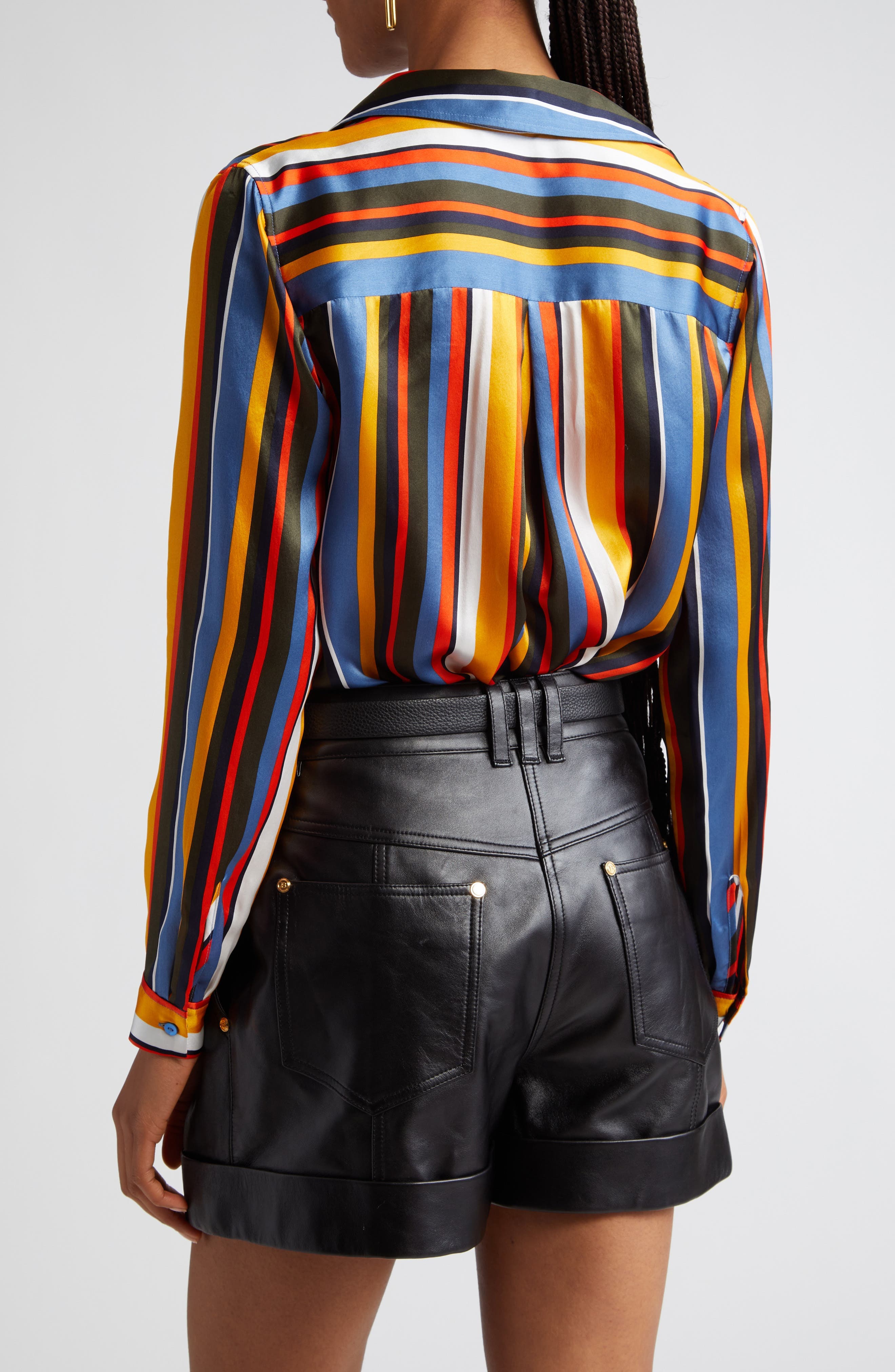 Tyler Stripe Silk Shirt - image 2