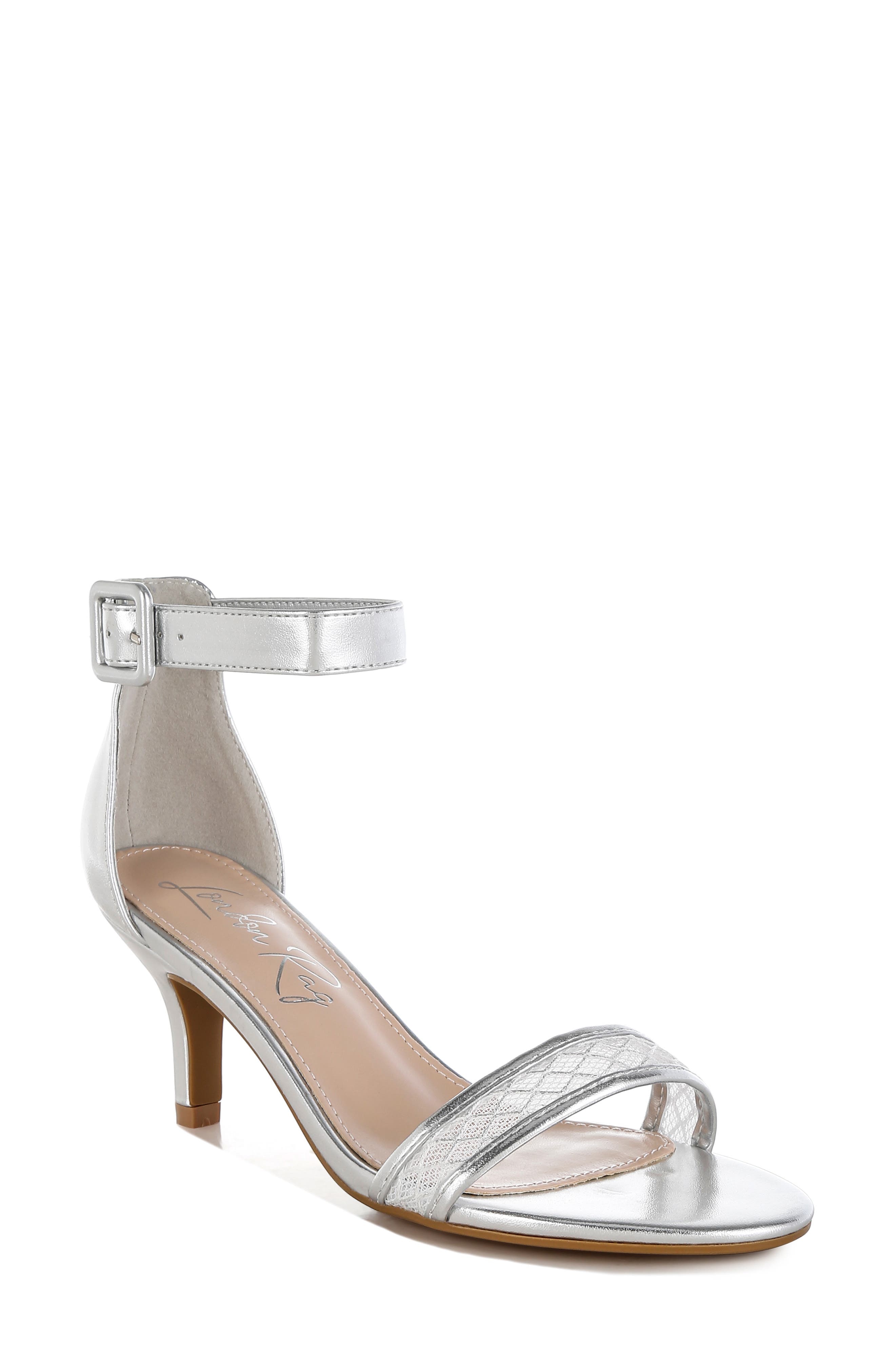 Metallic Kitten Heel Sandal - image 1