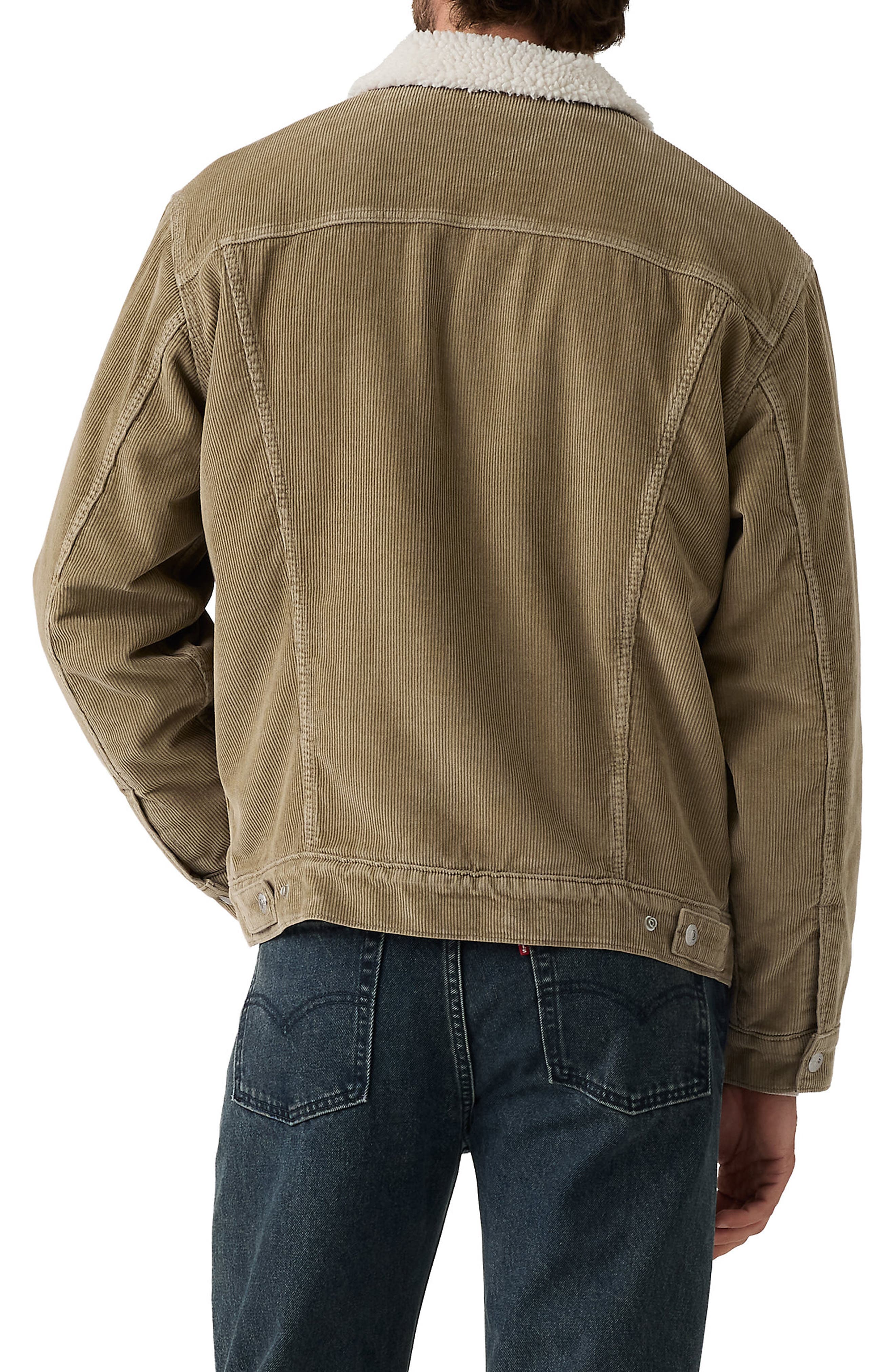 Relaxed Fit Faux Shearling Lined Trucker Jacket - image 2