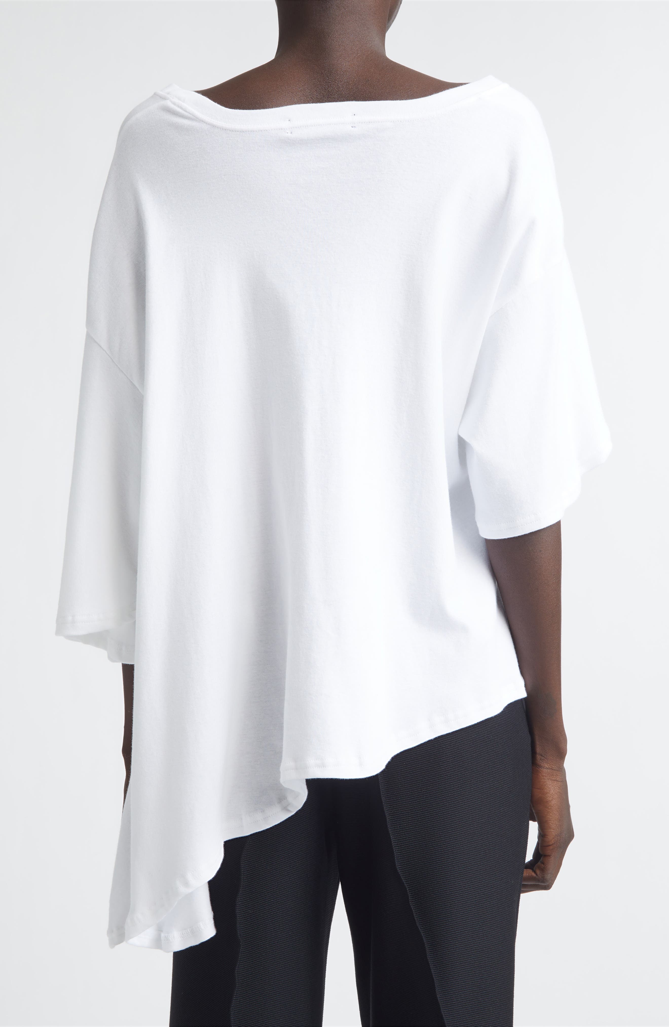 Asymmetric Hem Languid Cotton T-Shirt - image 2