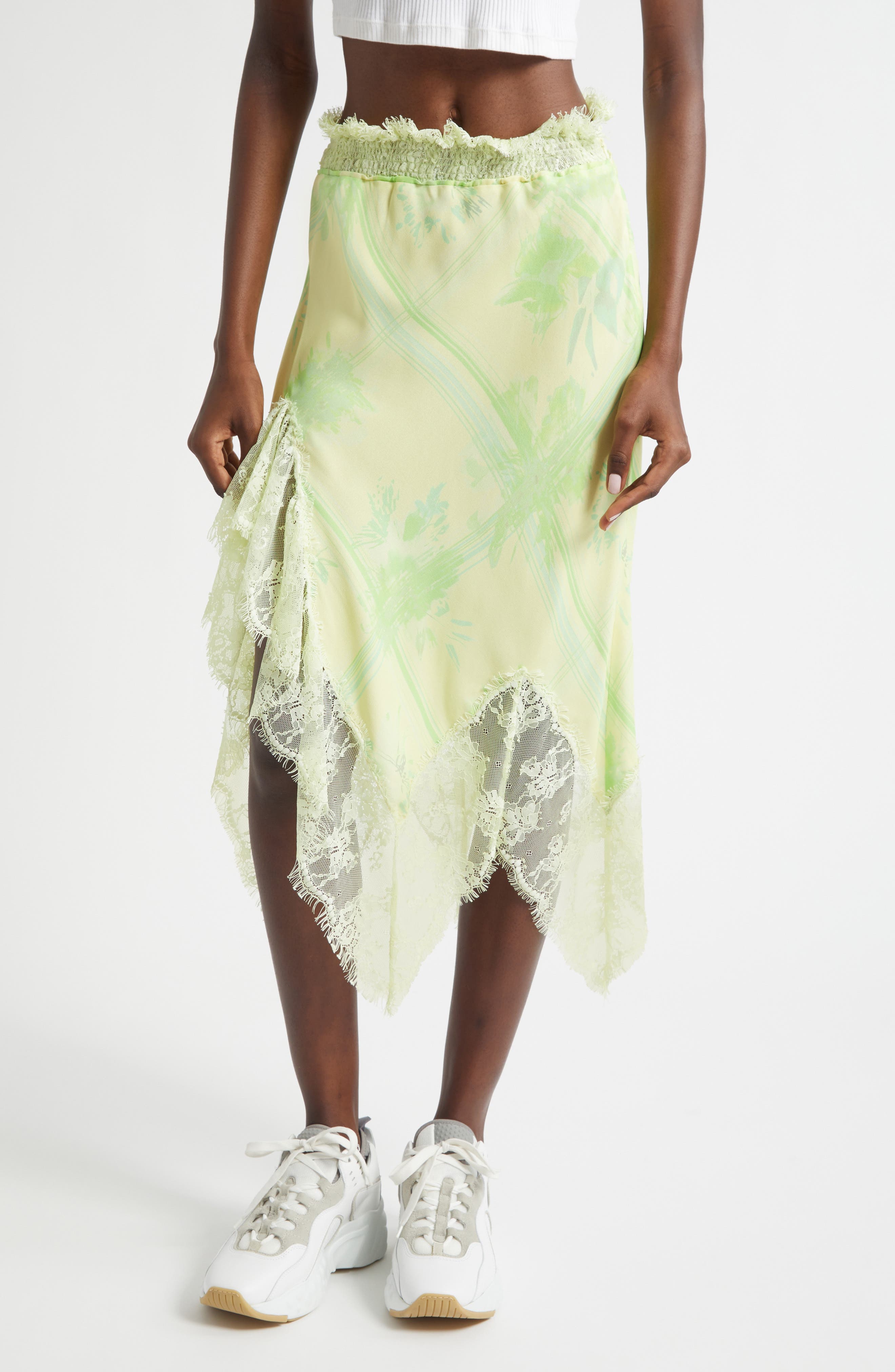 Asymmetric Crepe Midi Skirt - image 3