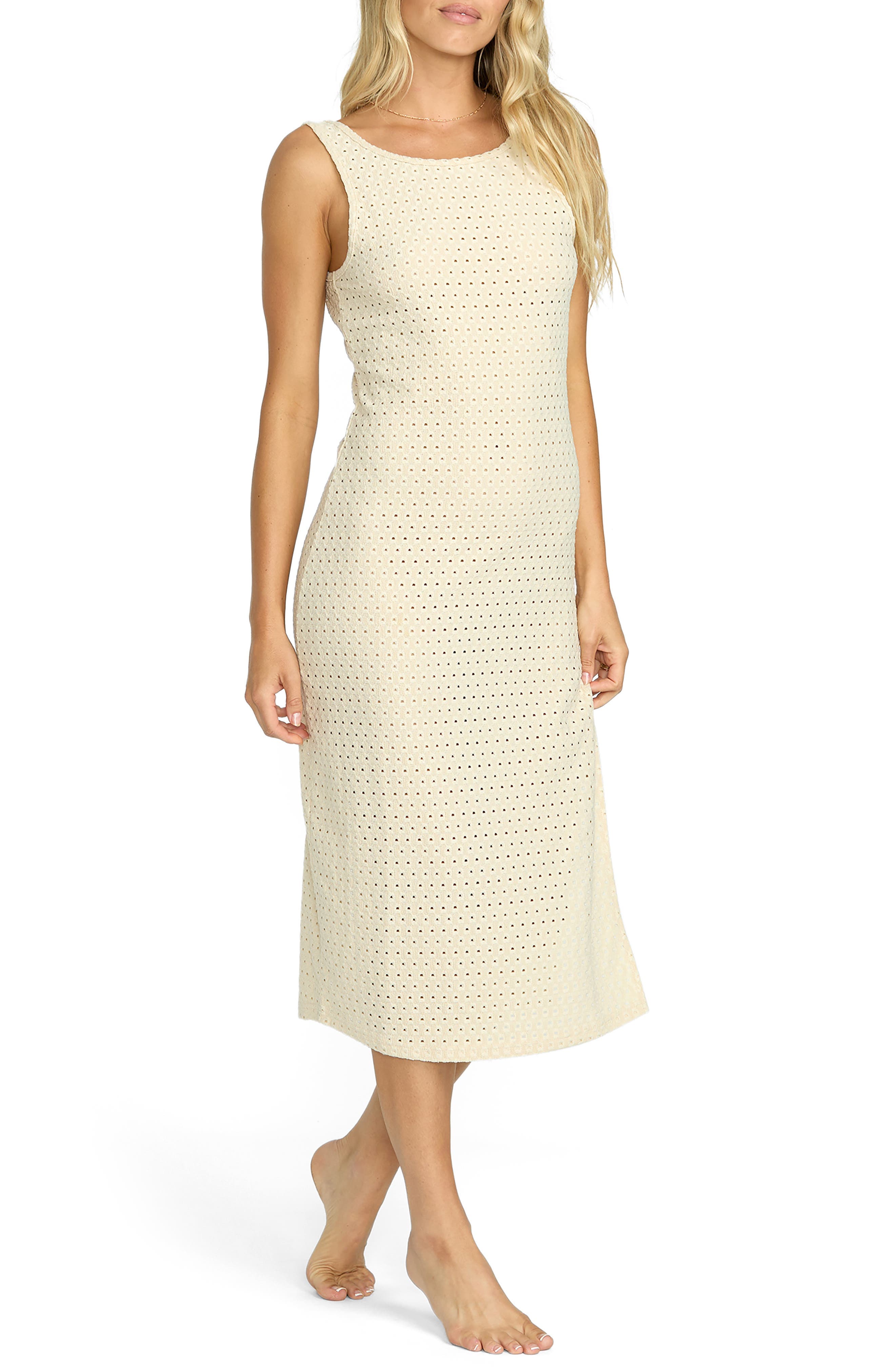 Eyelet Cover-Up Midi Dress - image 1