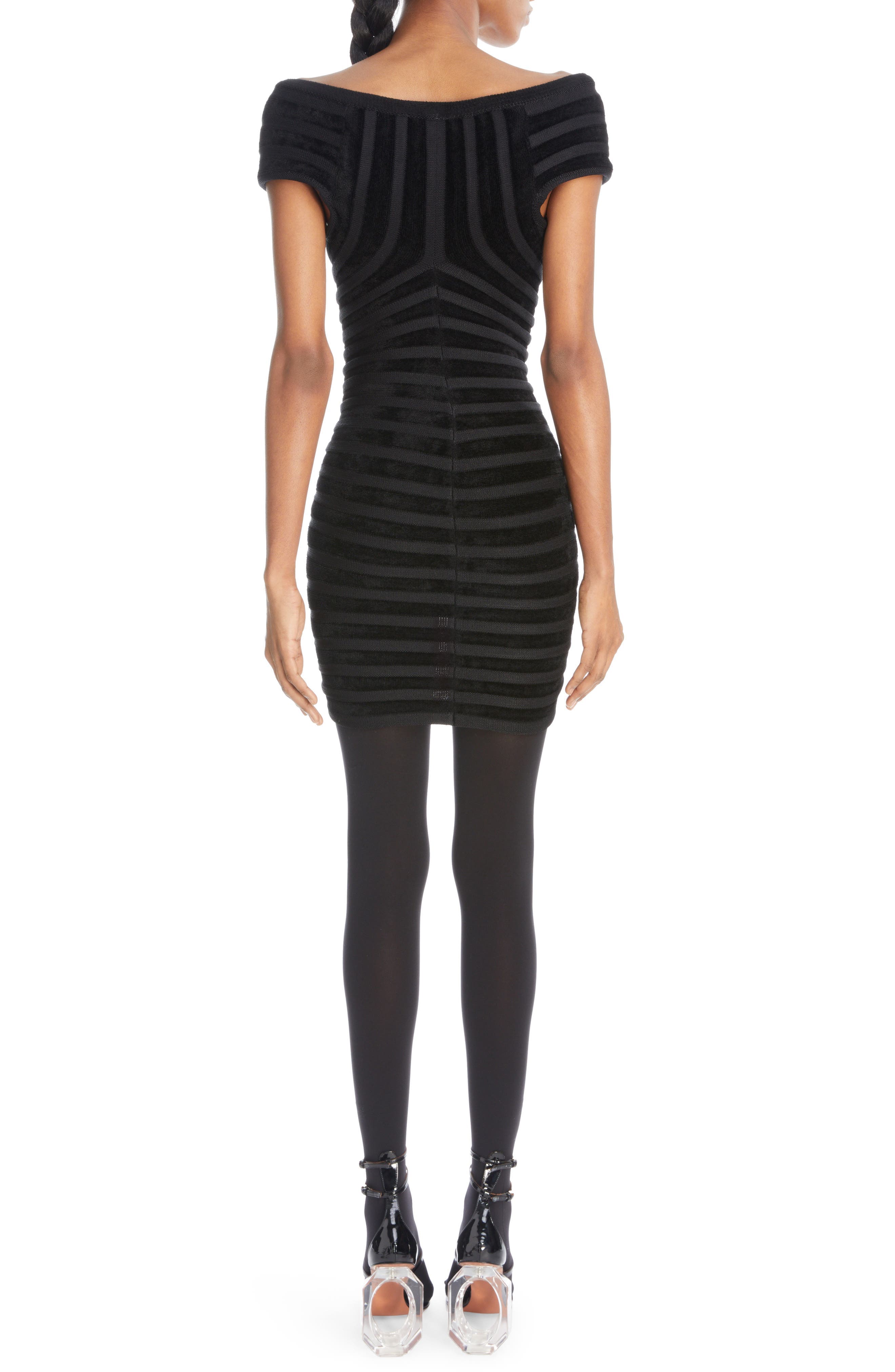 Rib Texture Off the Shoulder Body-Con Minidress - image 2