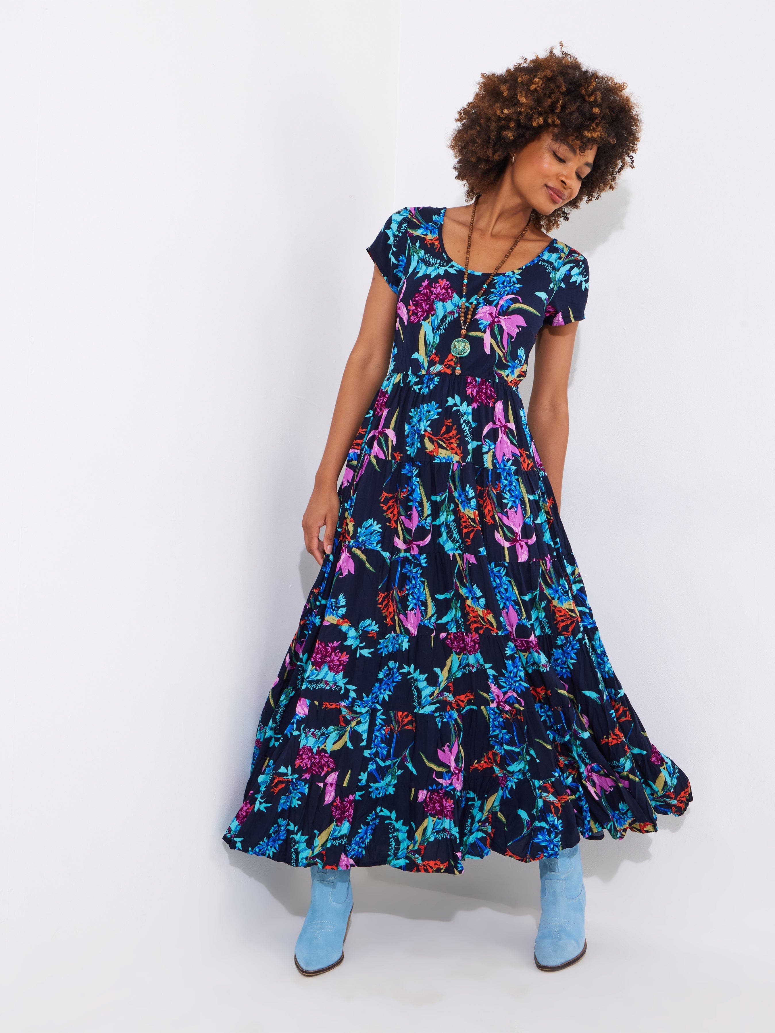 Short Sleeve Flowy Maxi Dress - image 2