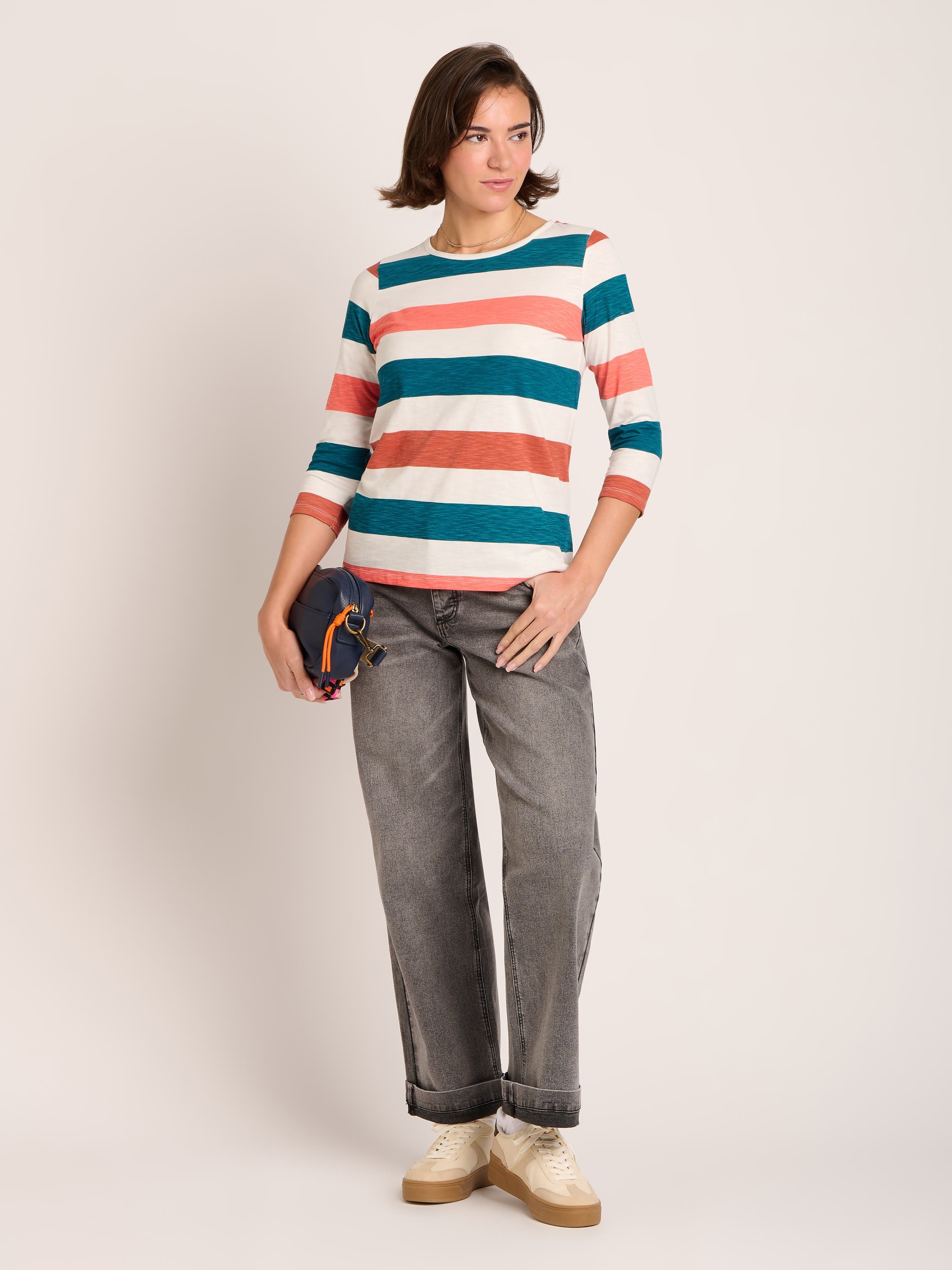 Lulworth Striped 3/4 Sleeve T-Shirt - image 2