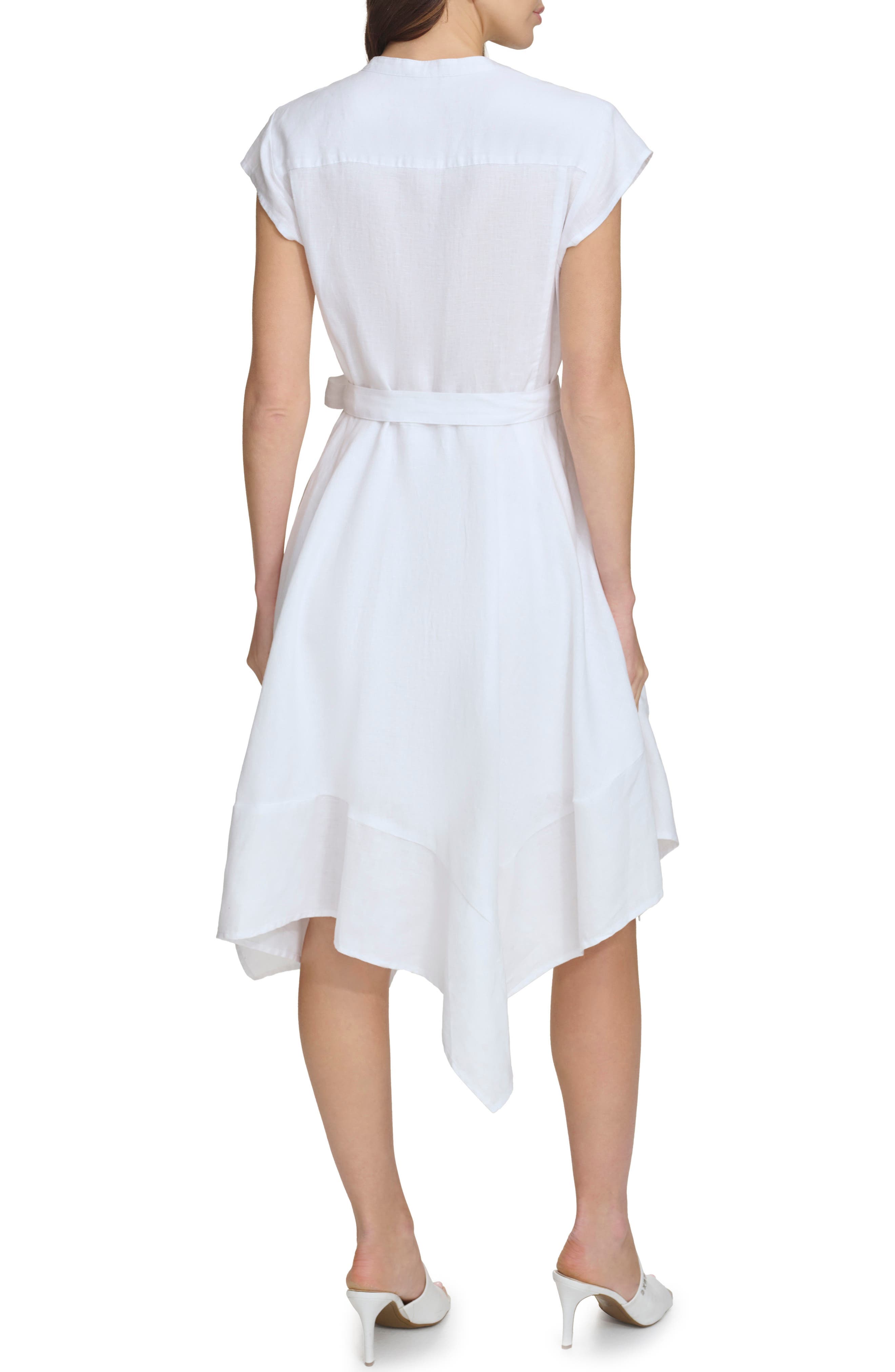 Handkerchief Hem Linen Shirtdress - image 2