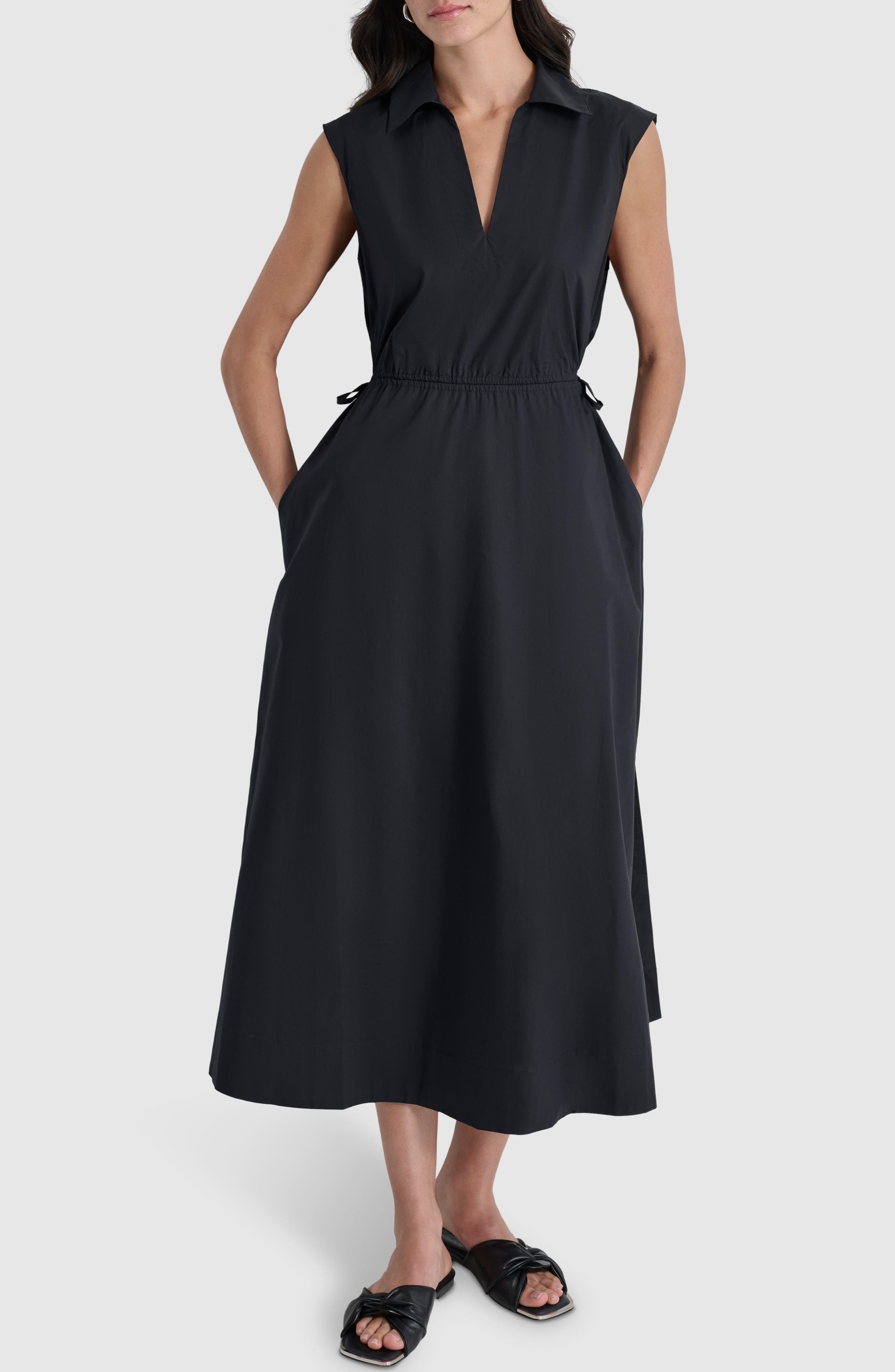Cutout Back Cotton Poplin Maxi Dress - image 1