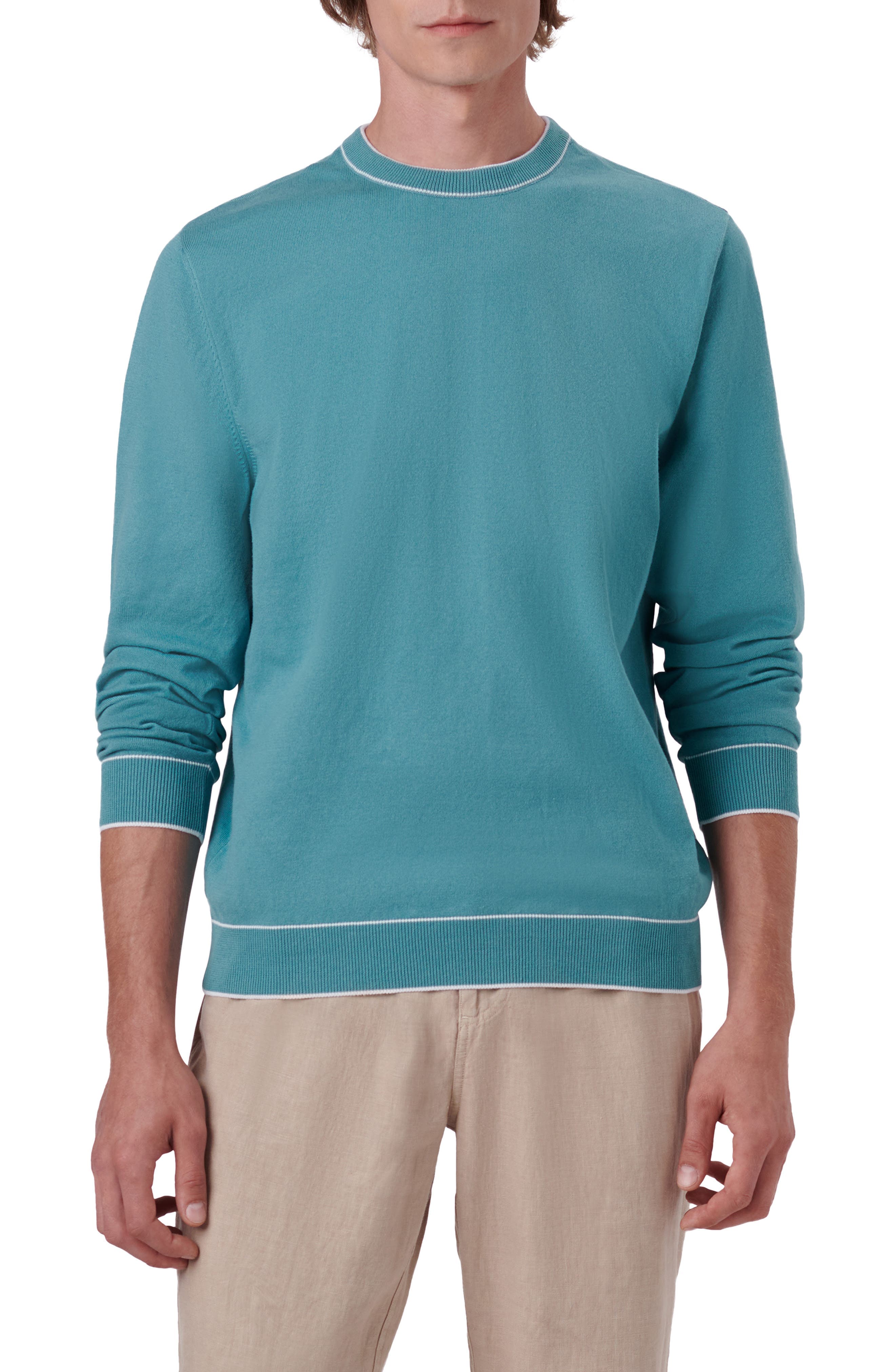 Tipped Cotton Blend Sweater - image 1