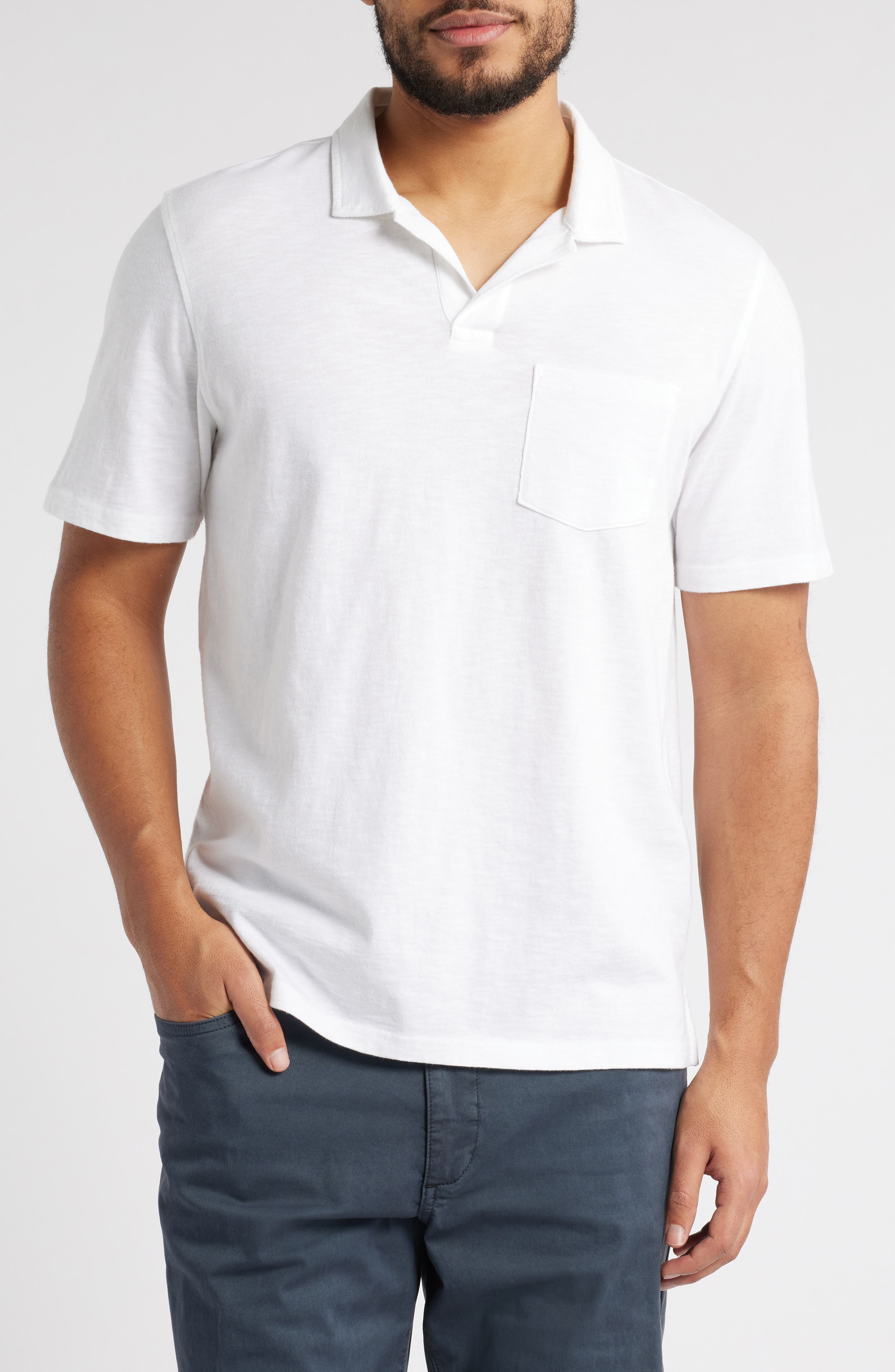 Lived In Johnny Collar Slub Cotton Pocket Polo - image 1
