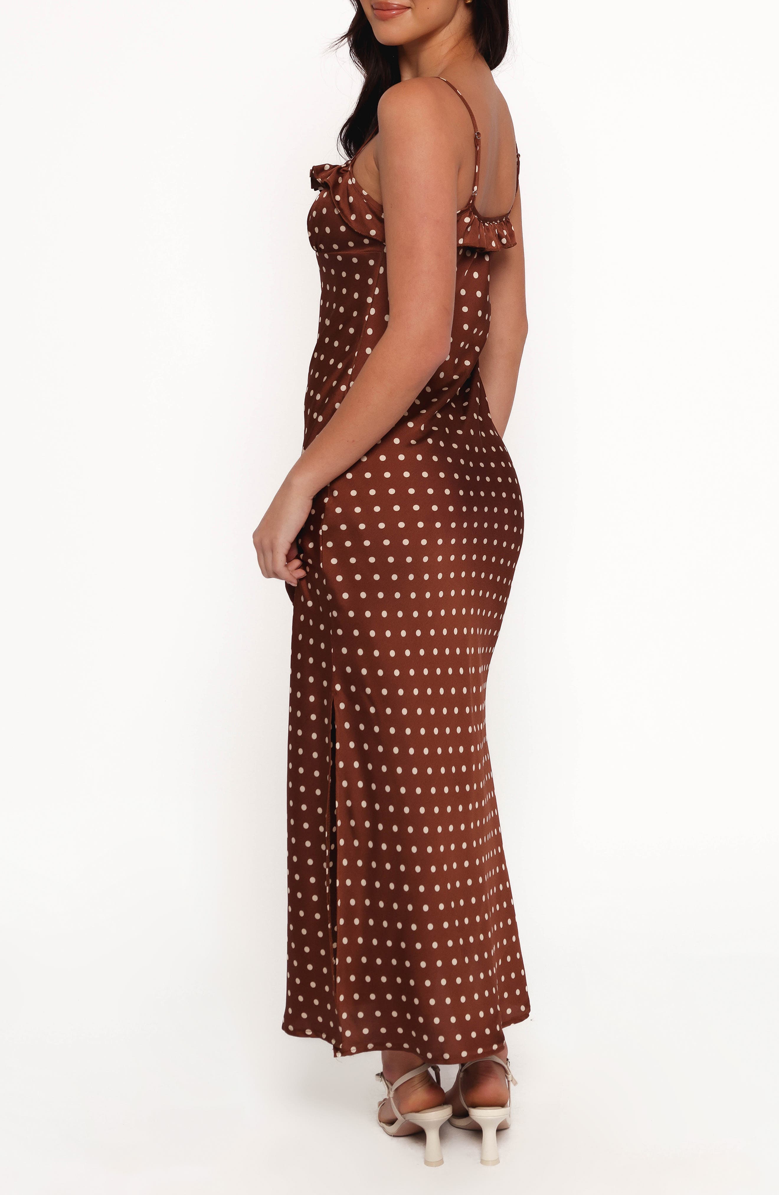 Dara Polka Dot Satin Maxi Dress - image 2