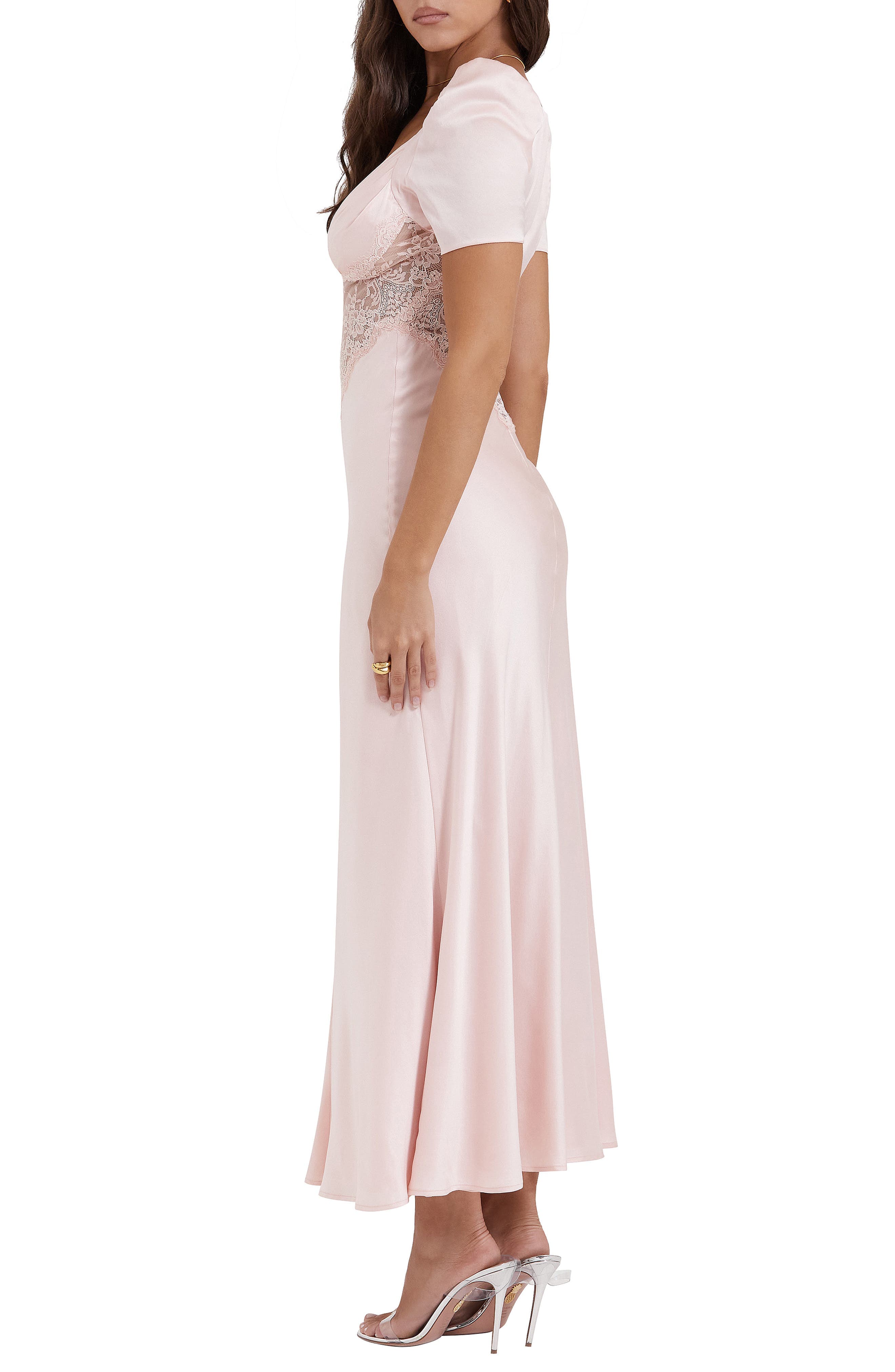 Rafaela Lace Inset Silk Blend Cocktail Dress - image 2