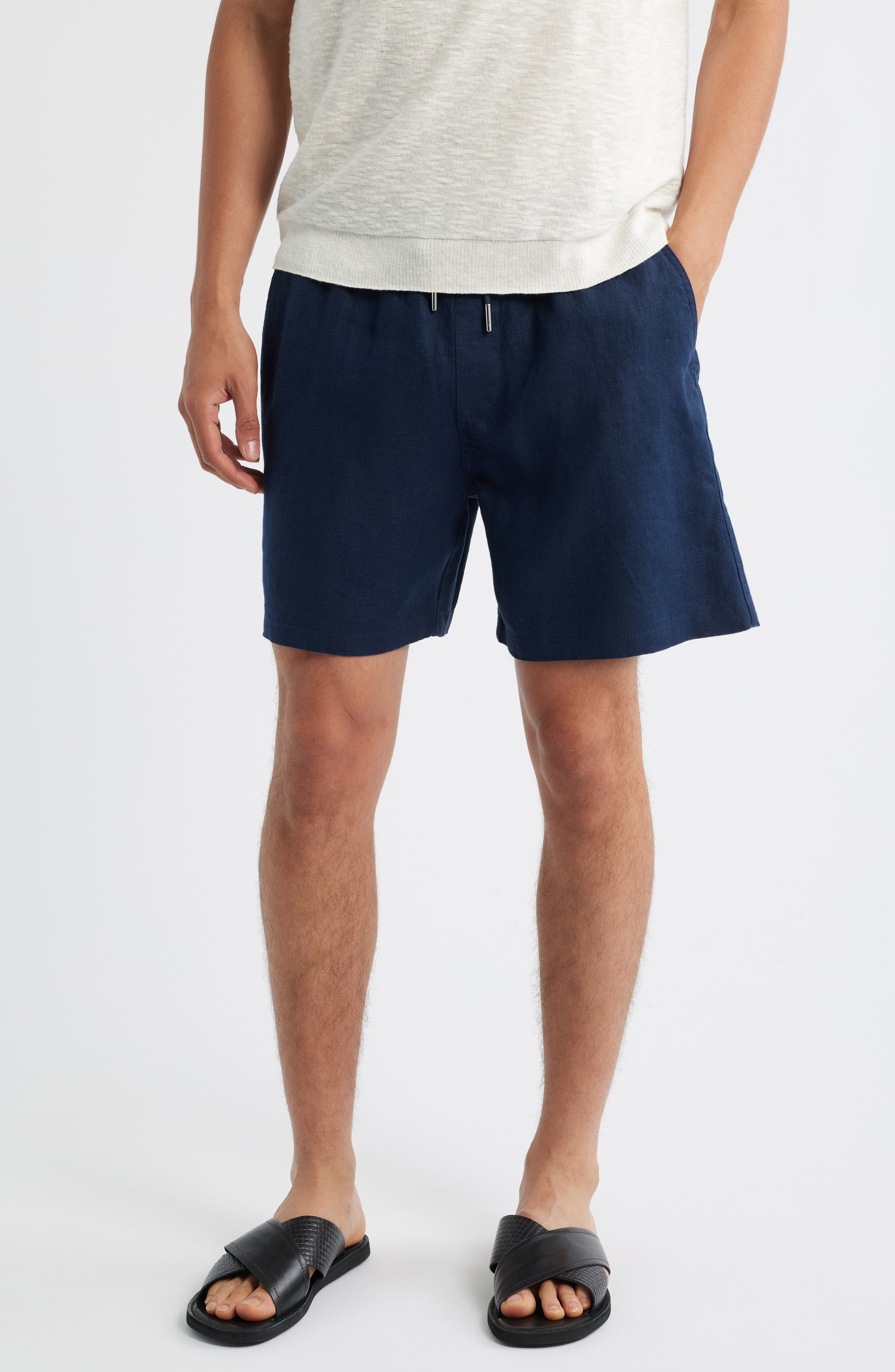 1454 Gregor Linen Drawstring Shorts - image 1