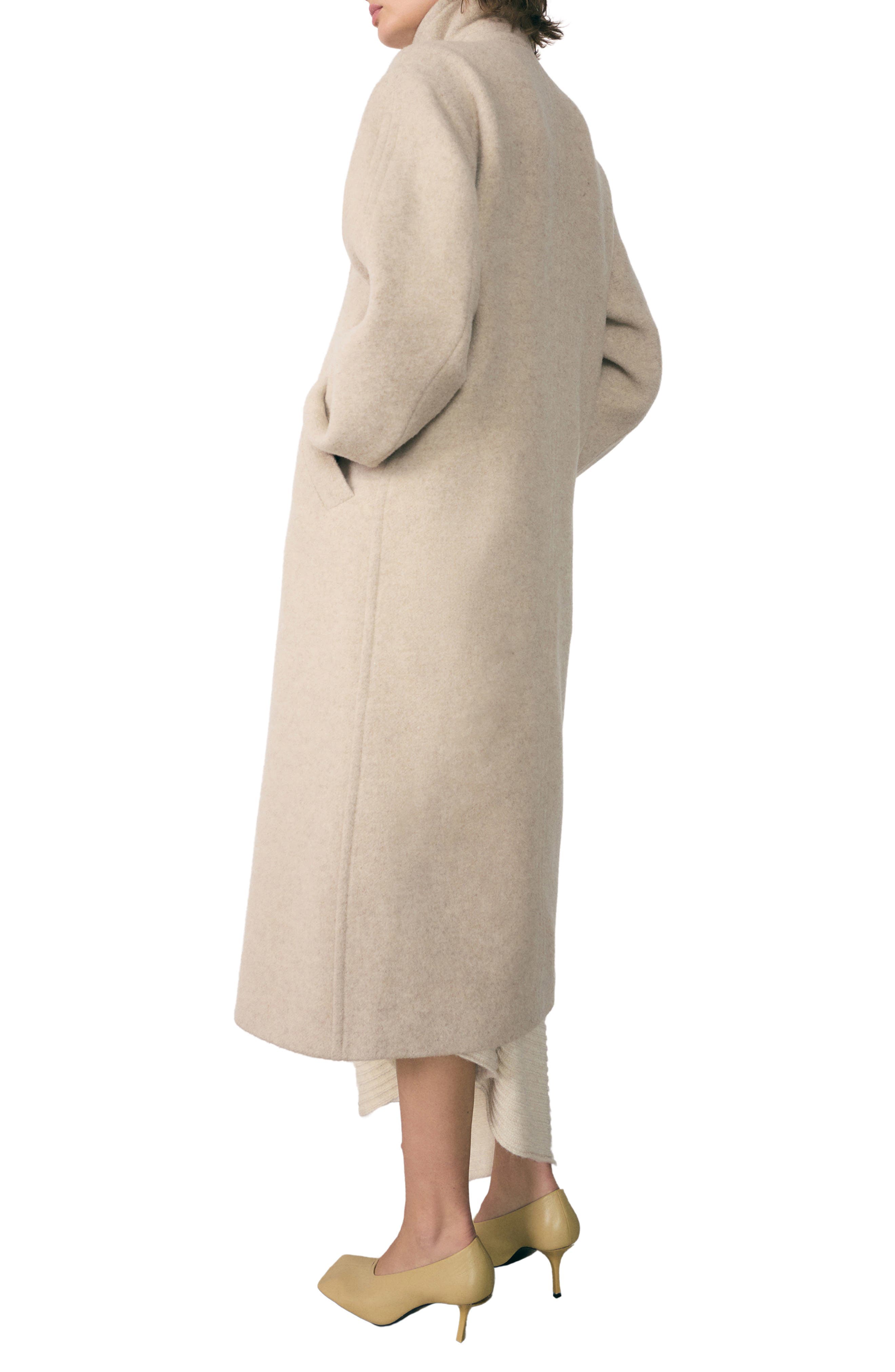 Asymmetric Double Breasted Wool Blend Coat - image 2