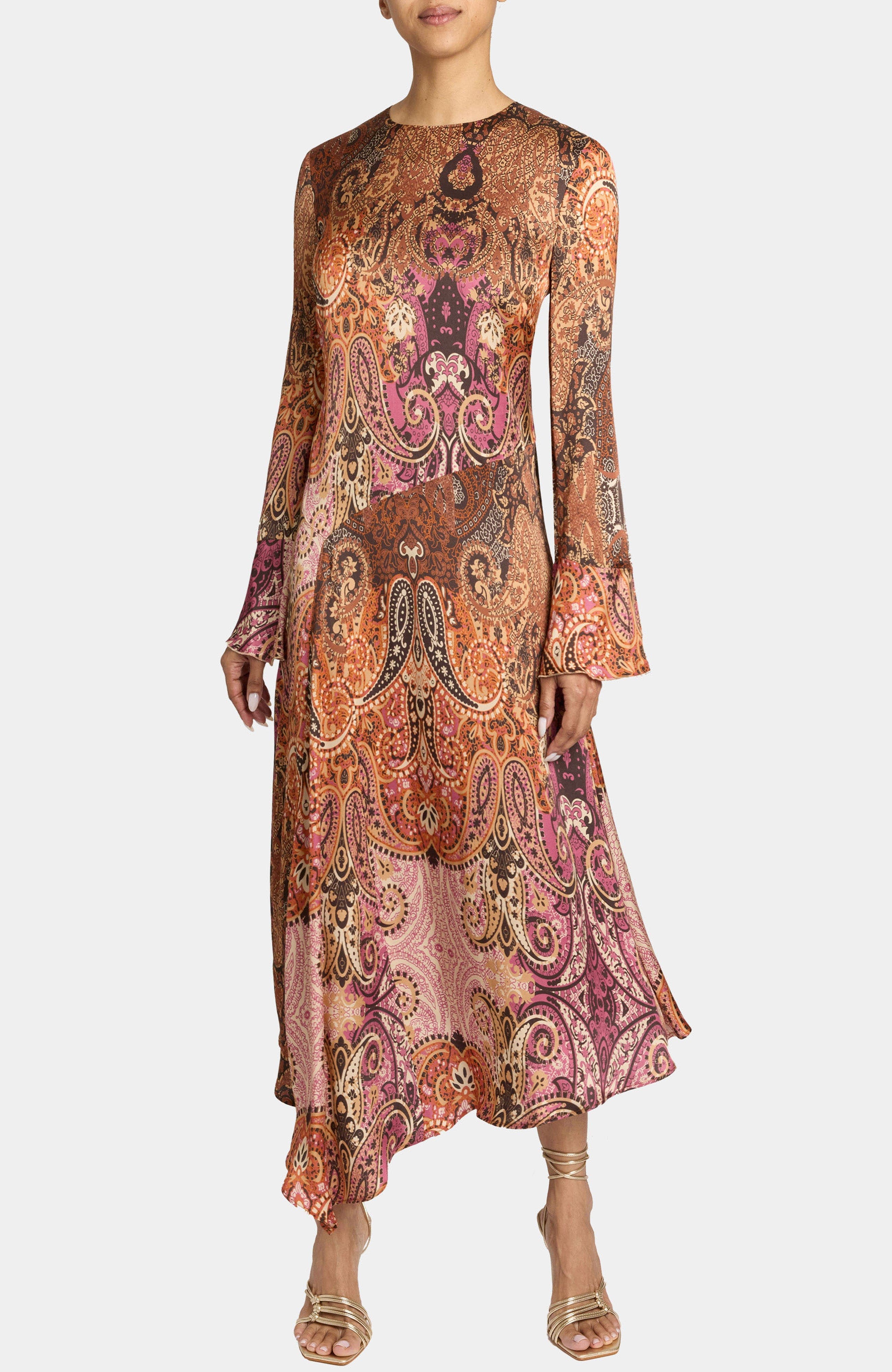 Rachel Long Sleeve Asymmetric Midi Dress - image 2