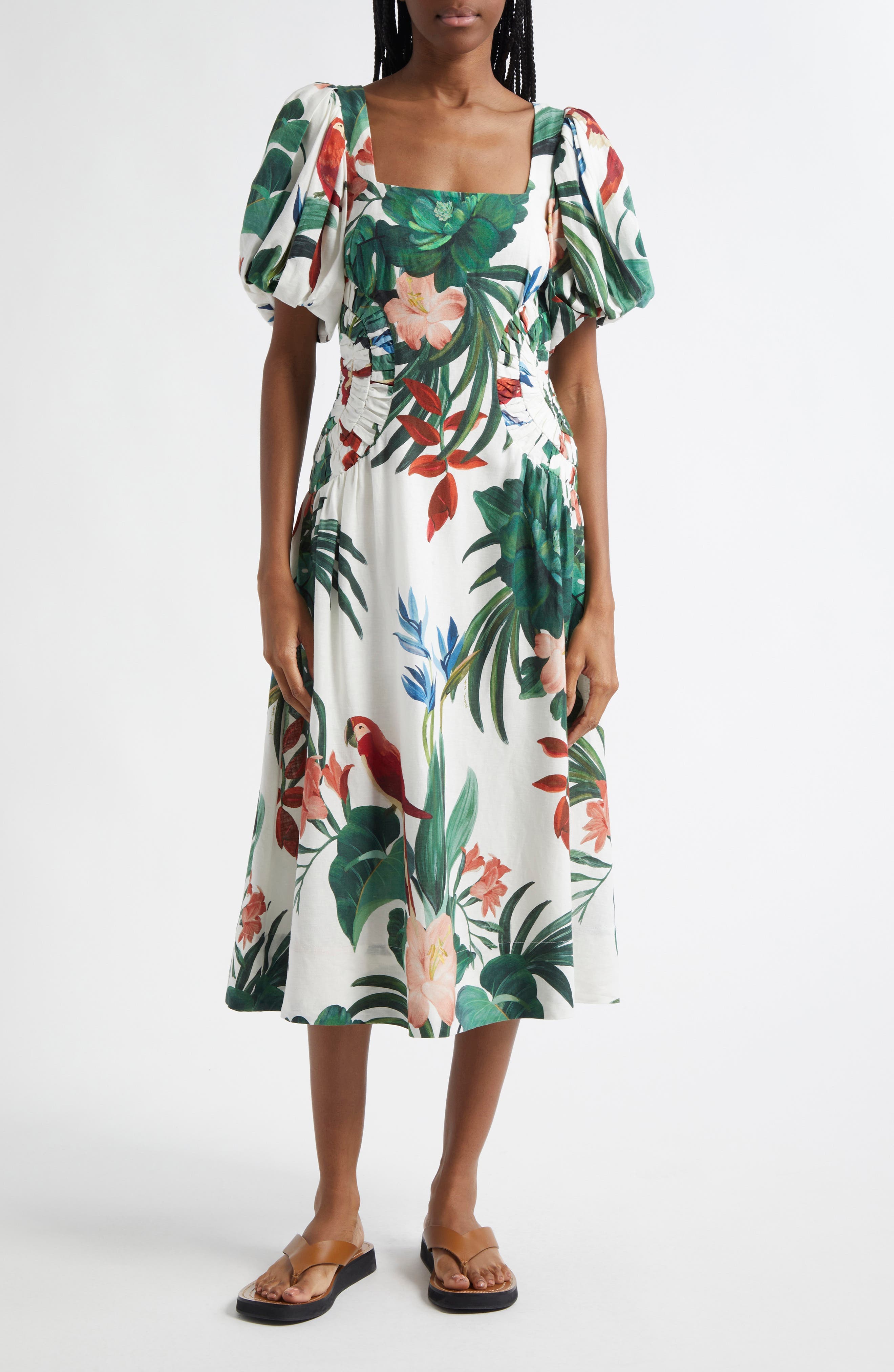 Midnight Macaw Fiesta Linen Blend Dress - image 1
