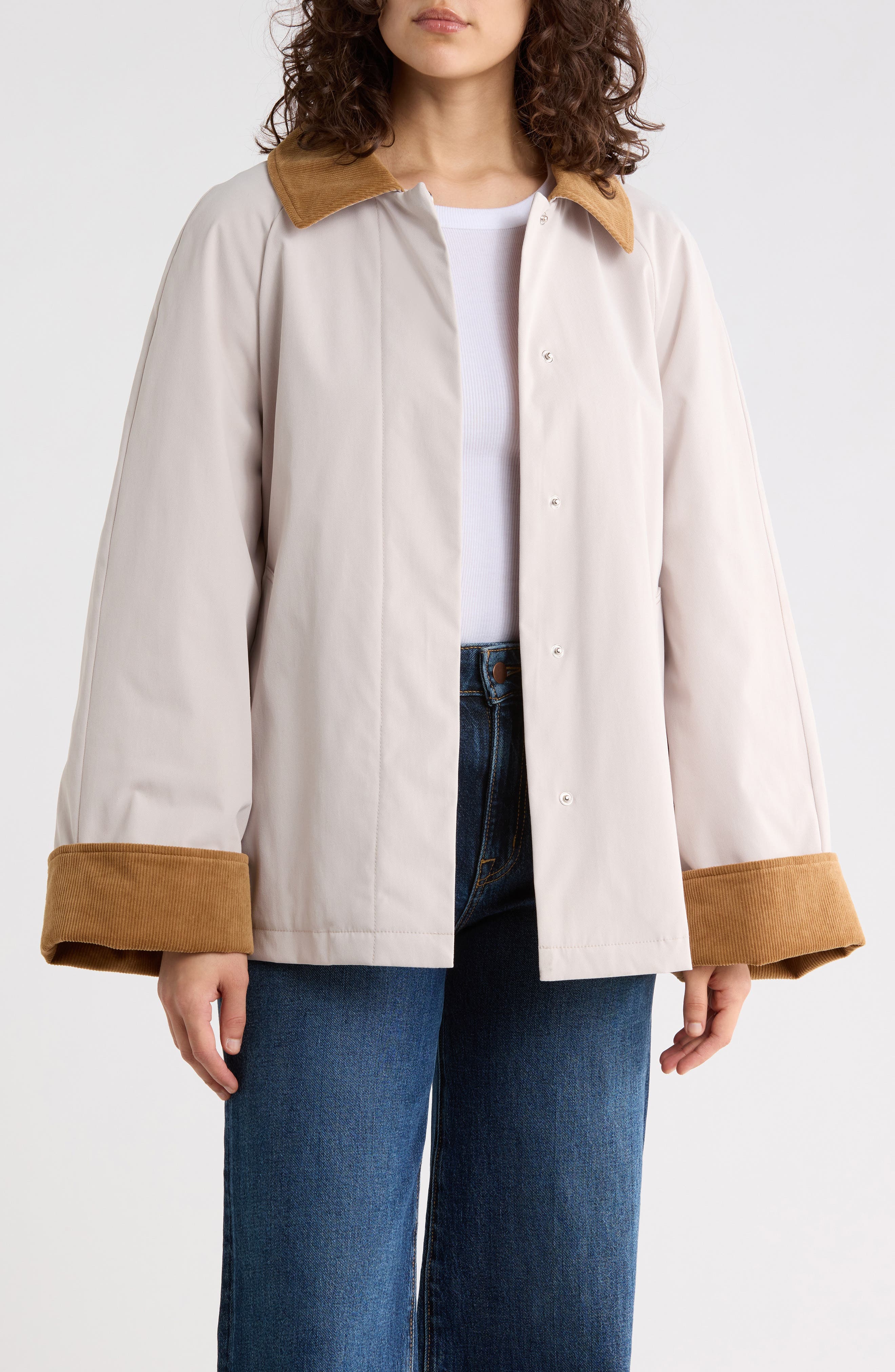 Corduroy Trim Rain Jacket - image 1