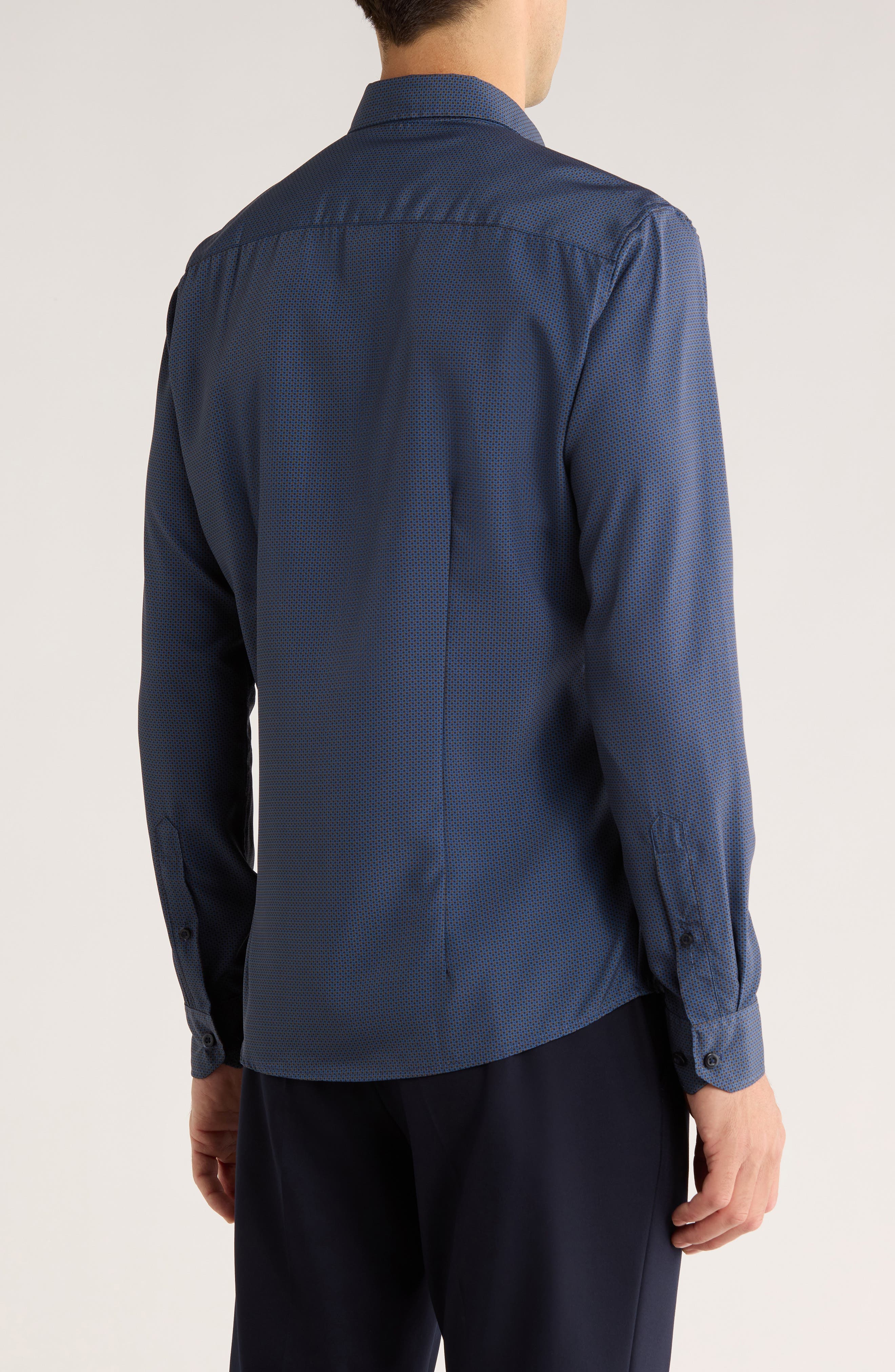 Geometric Stretch Button-Up Shirt - image 2