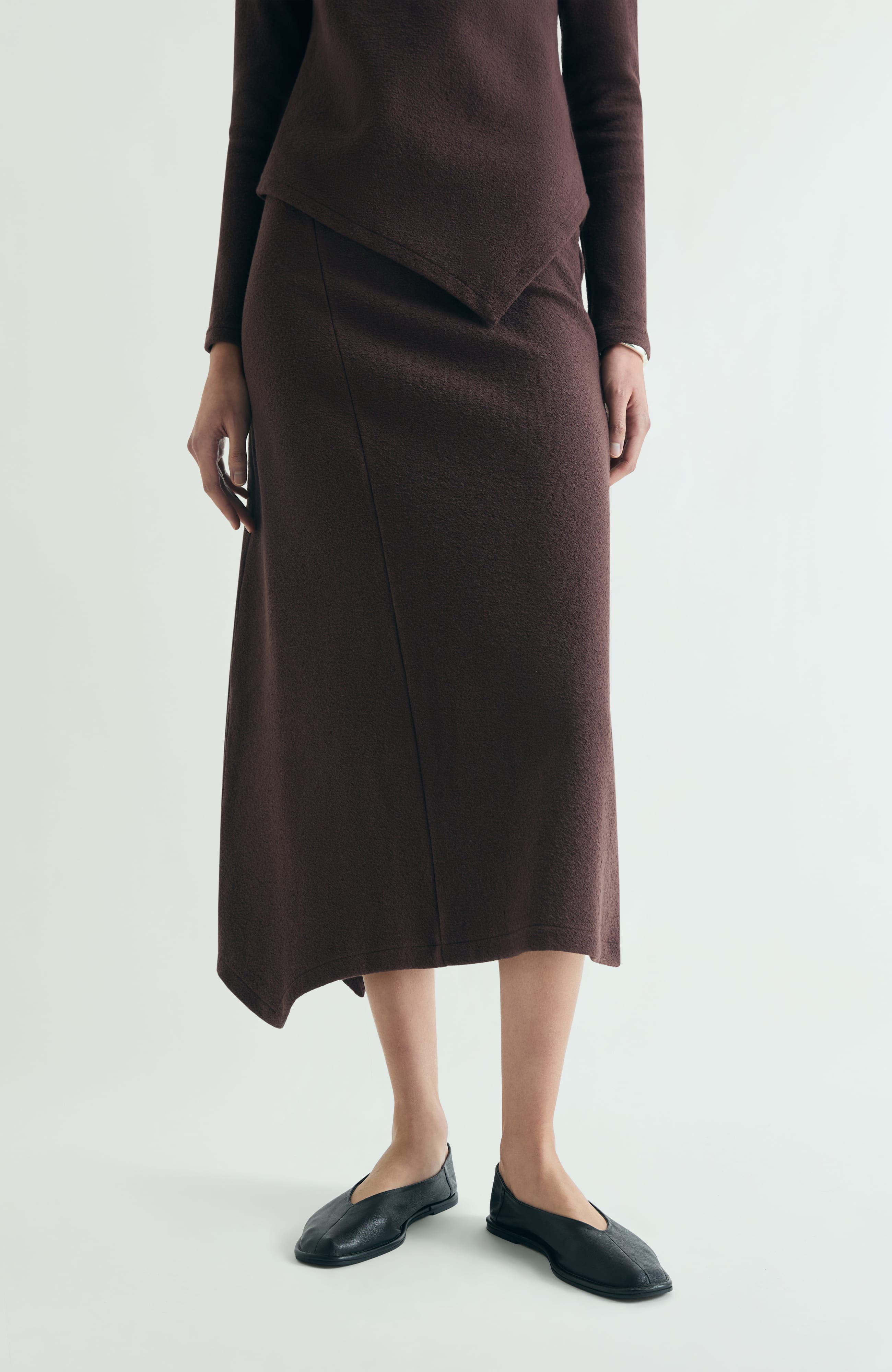 Asymmetrical Knit Midi Skirt - image 1