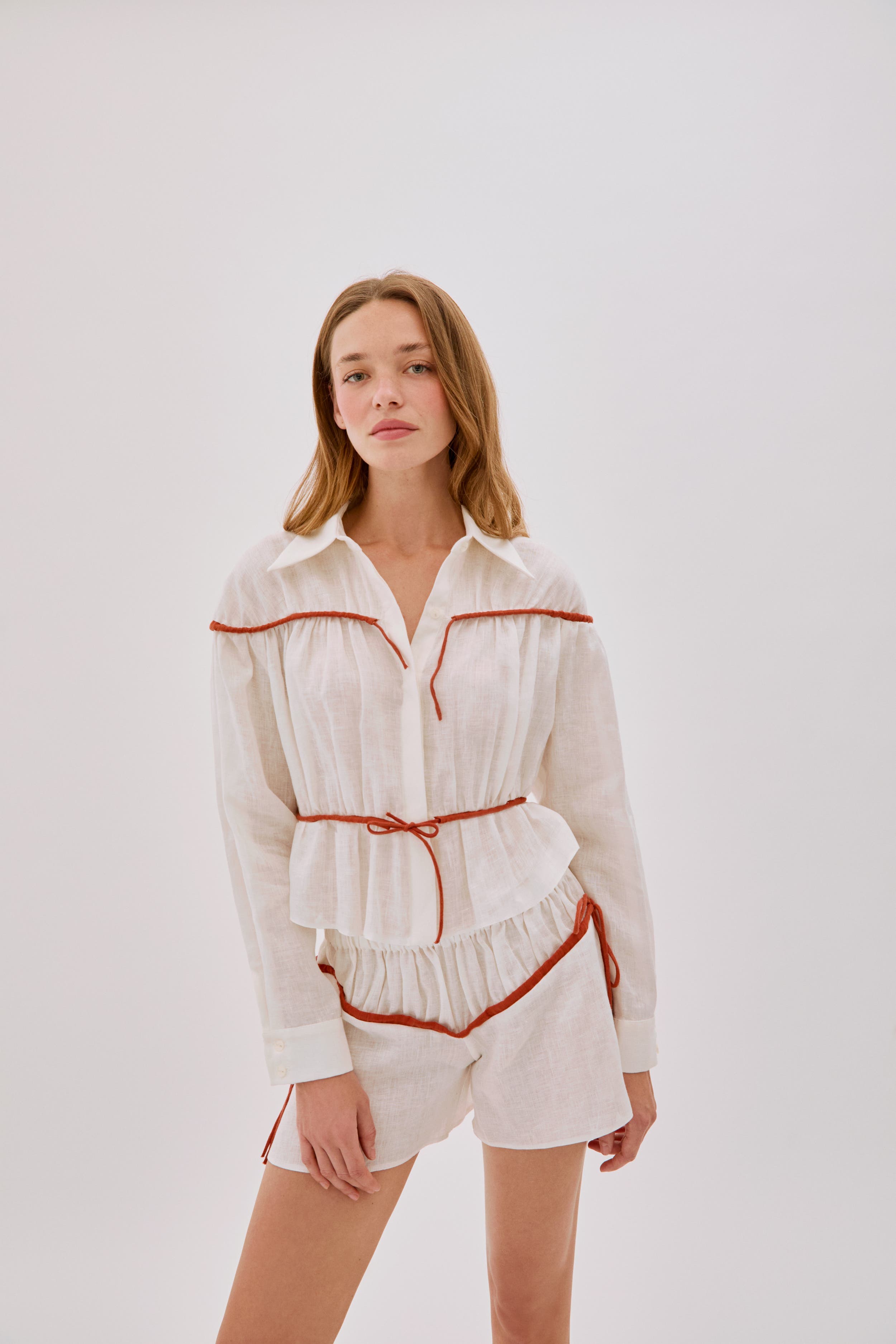 Colette Linen Tie Shorts - image 2