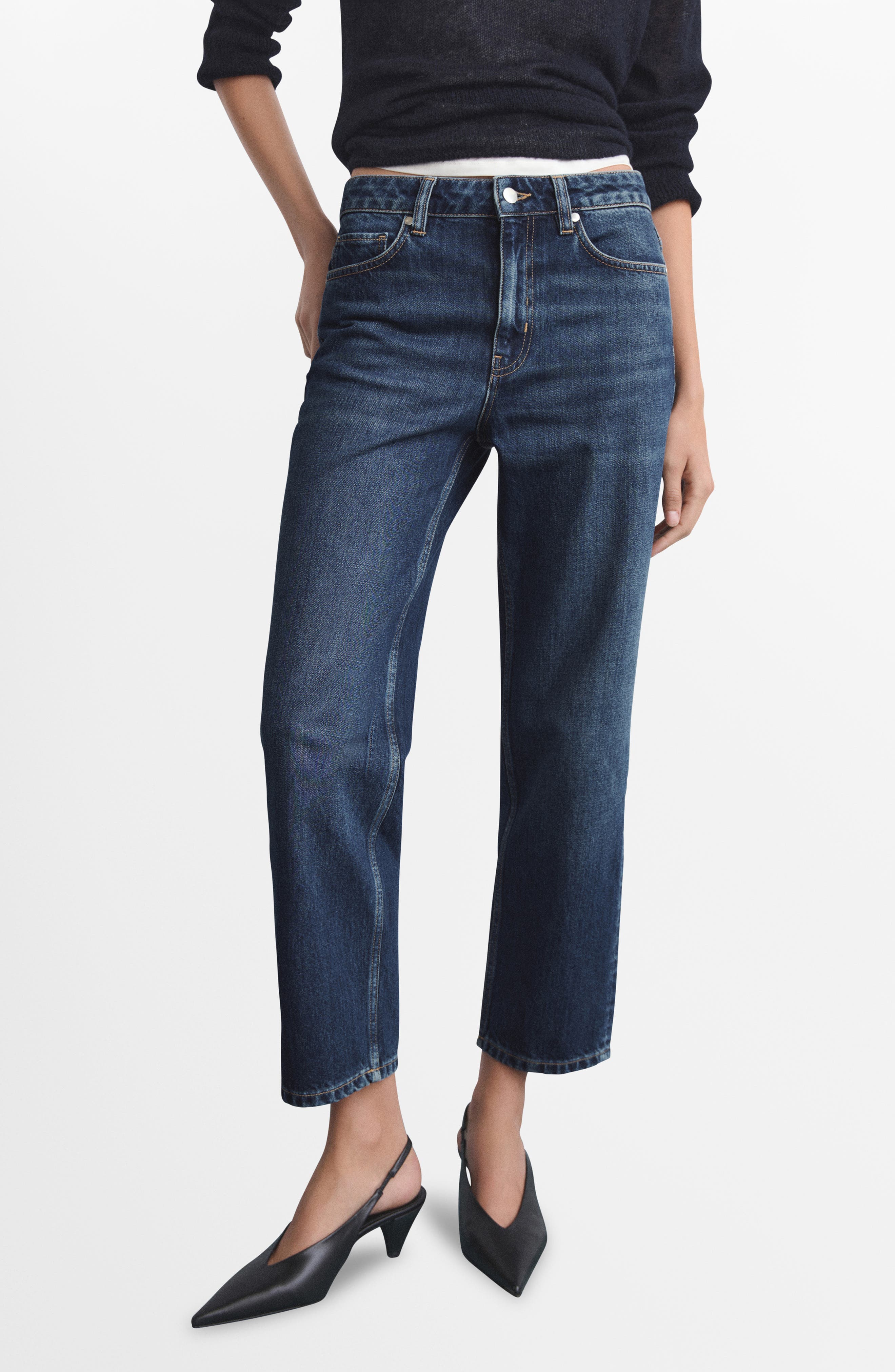 Mid Rise Straight Leg Jeans - image 1