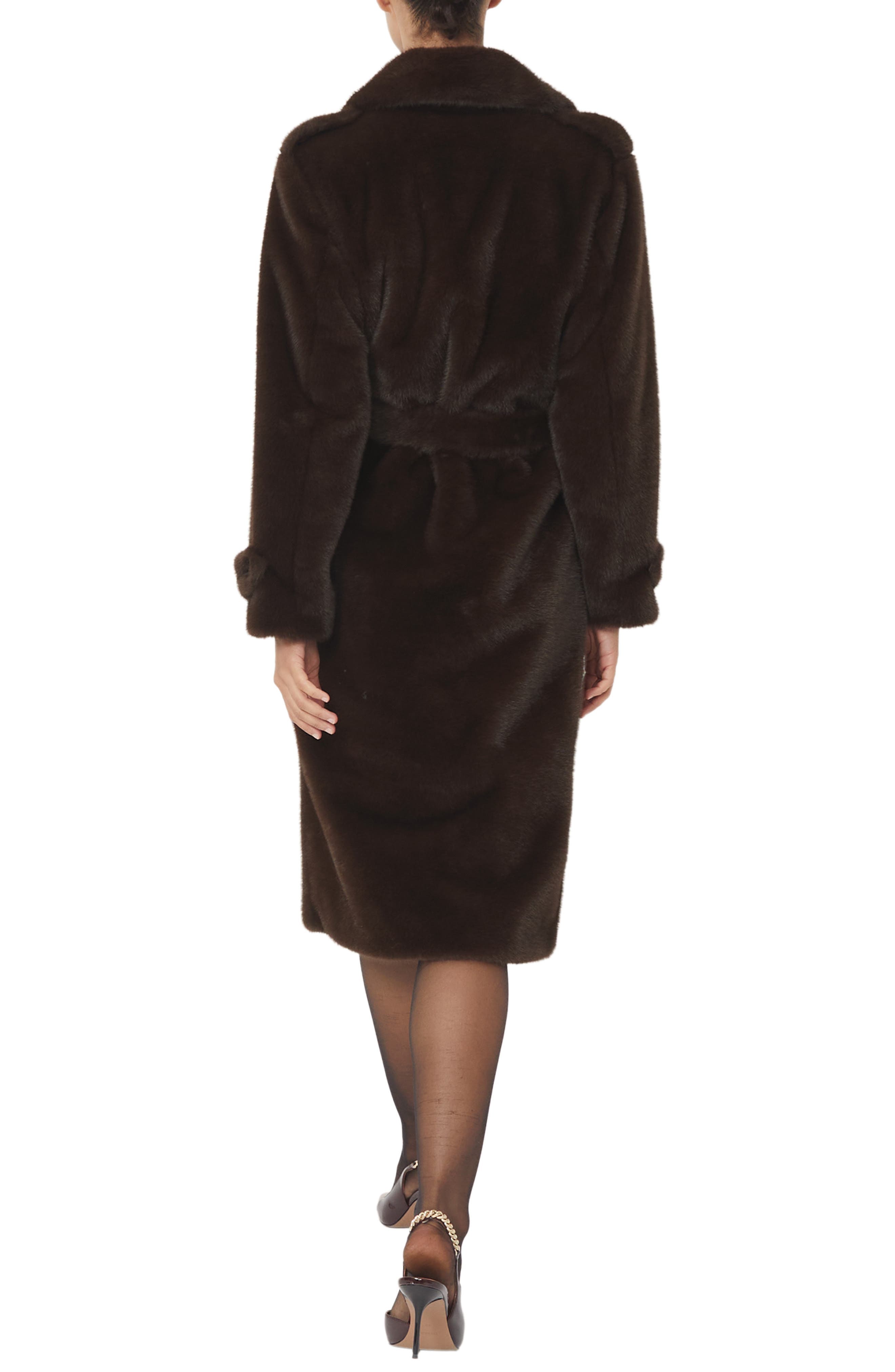Cate Belted Faux Fur Coat - image 2