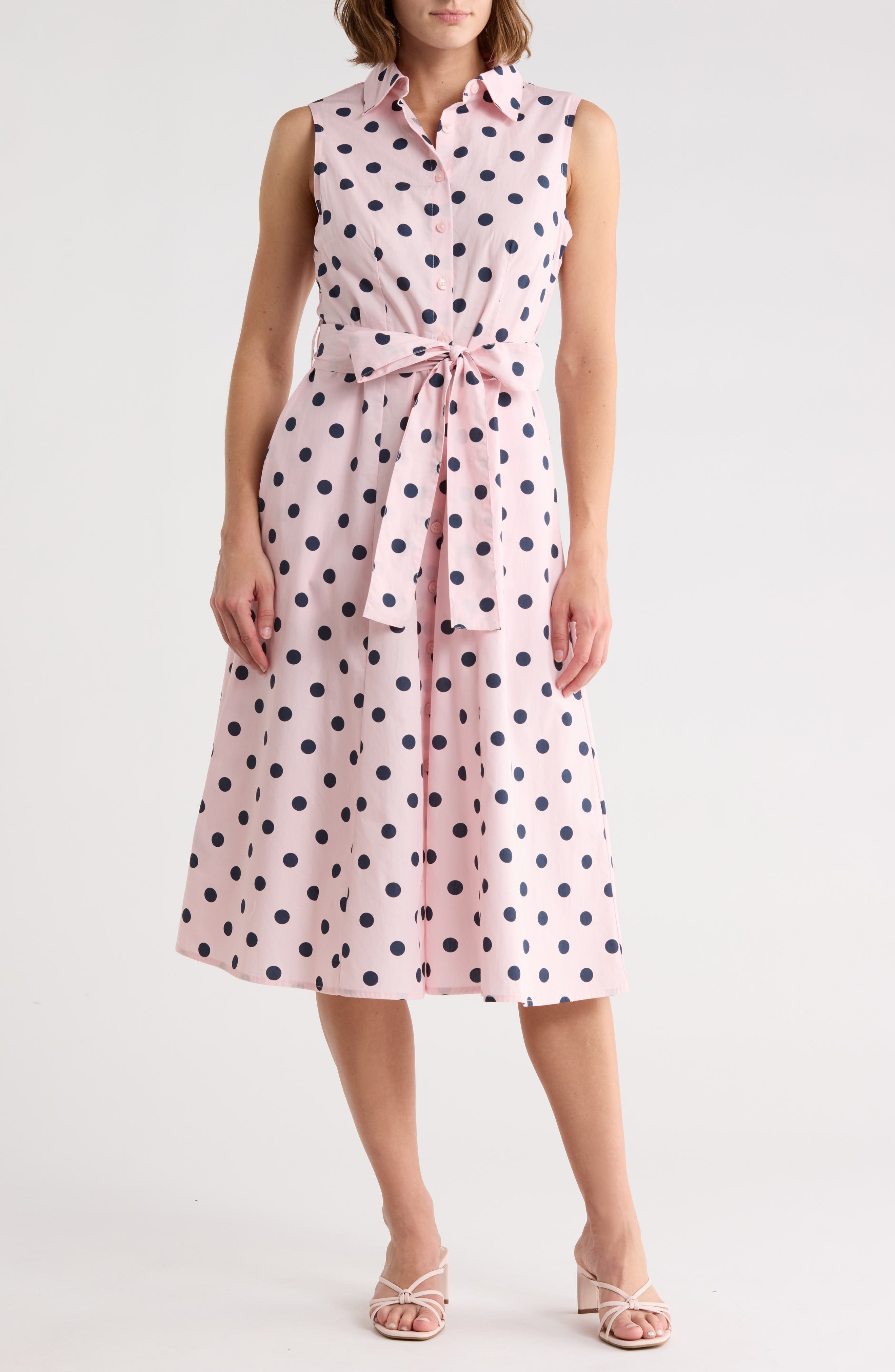 Sleeveless Cotton Shirtdress - image 1