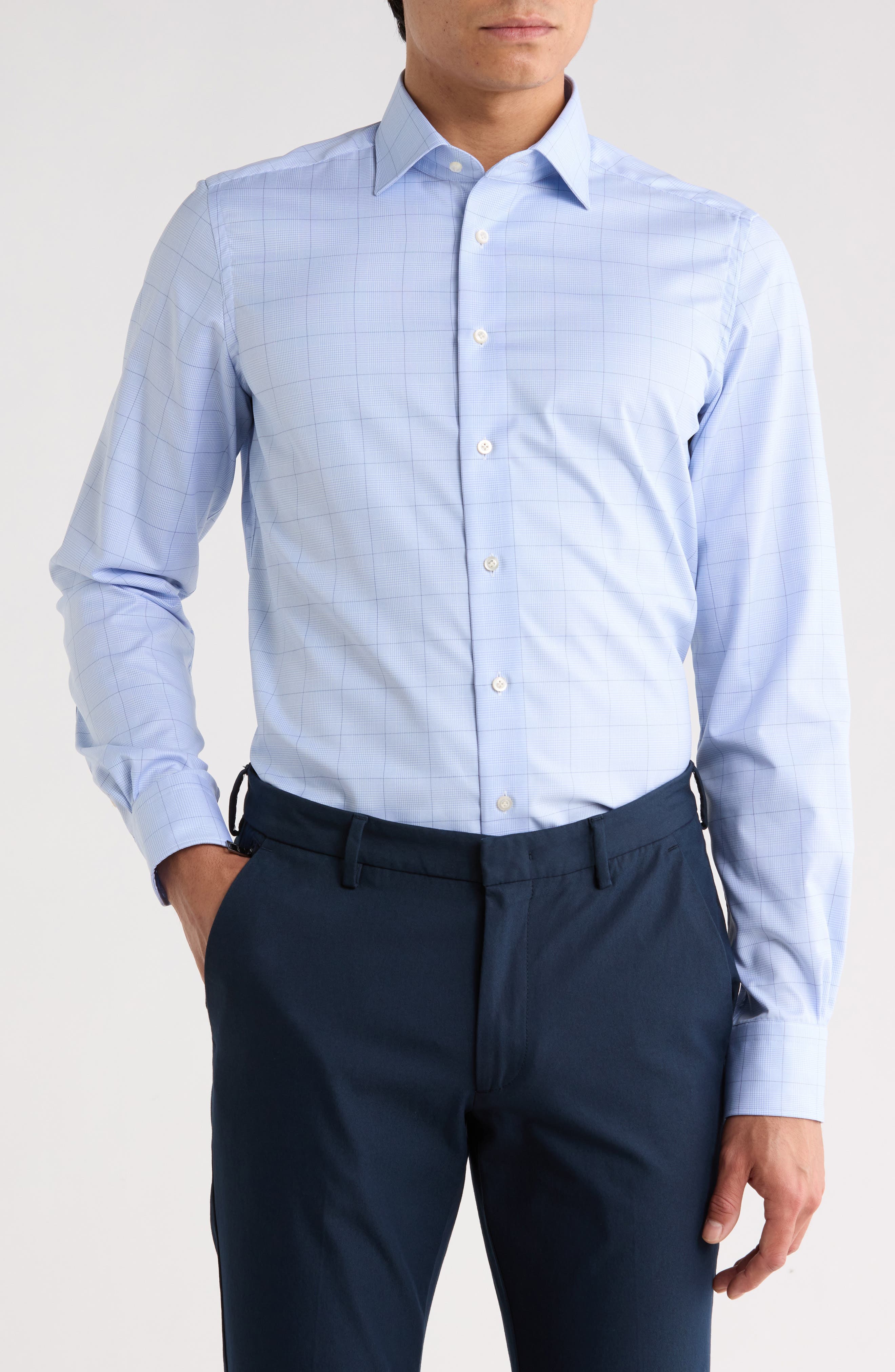 Traveller Plaid Modern Fit Dress Shirt - image 1
