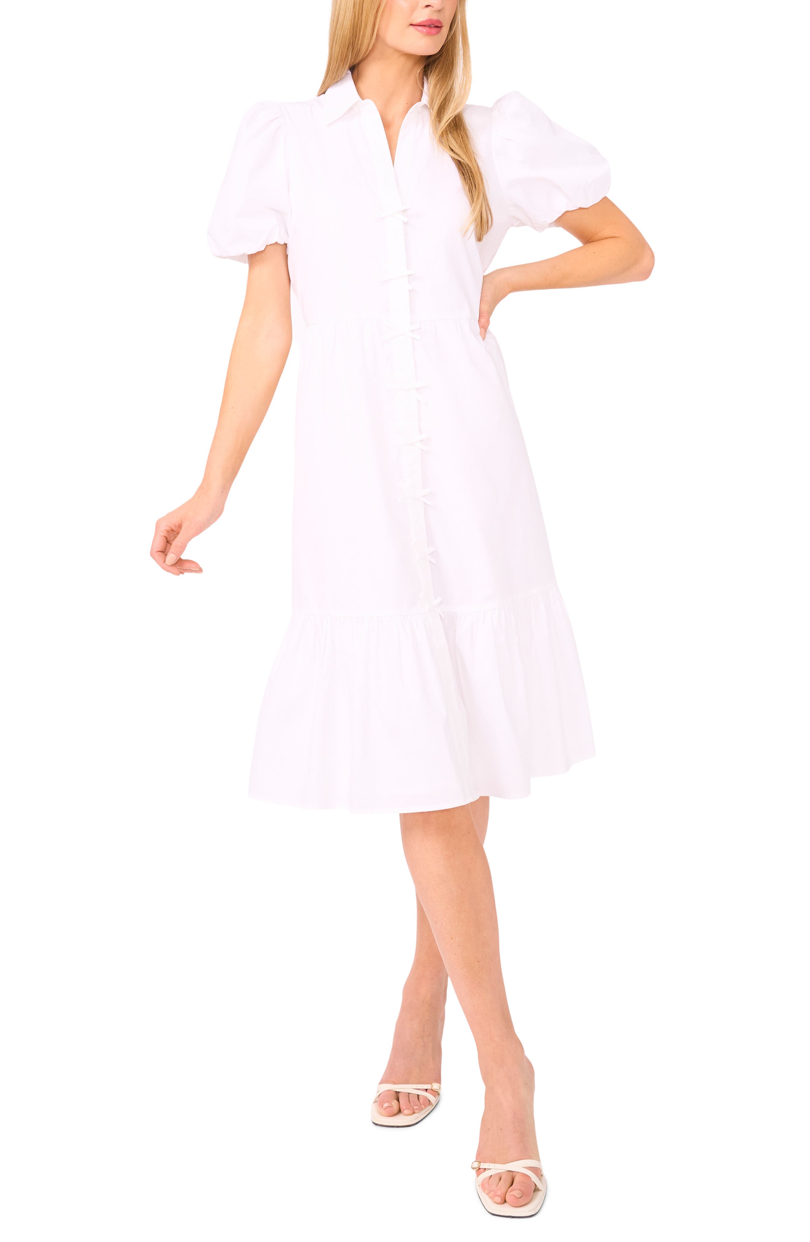 Puff Sleeve Bow Dress - image 1