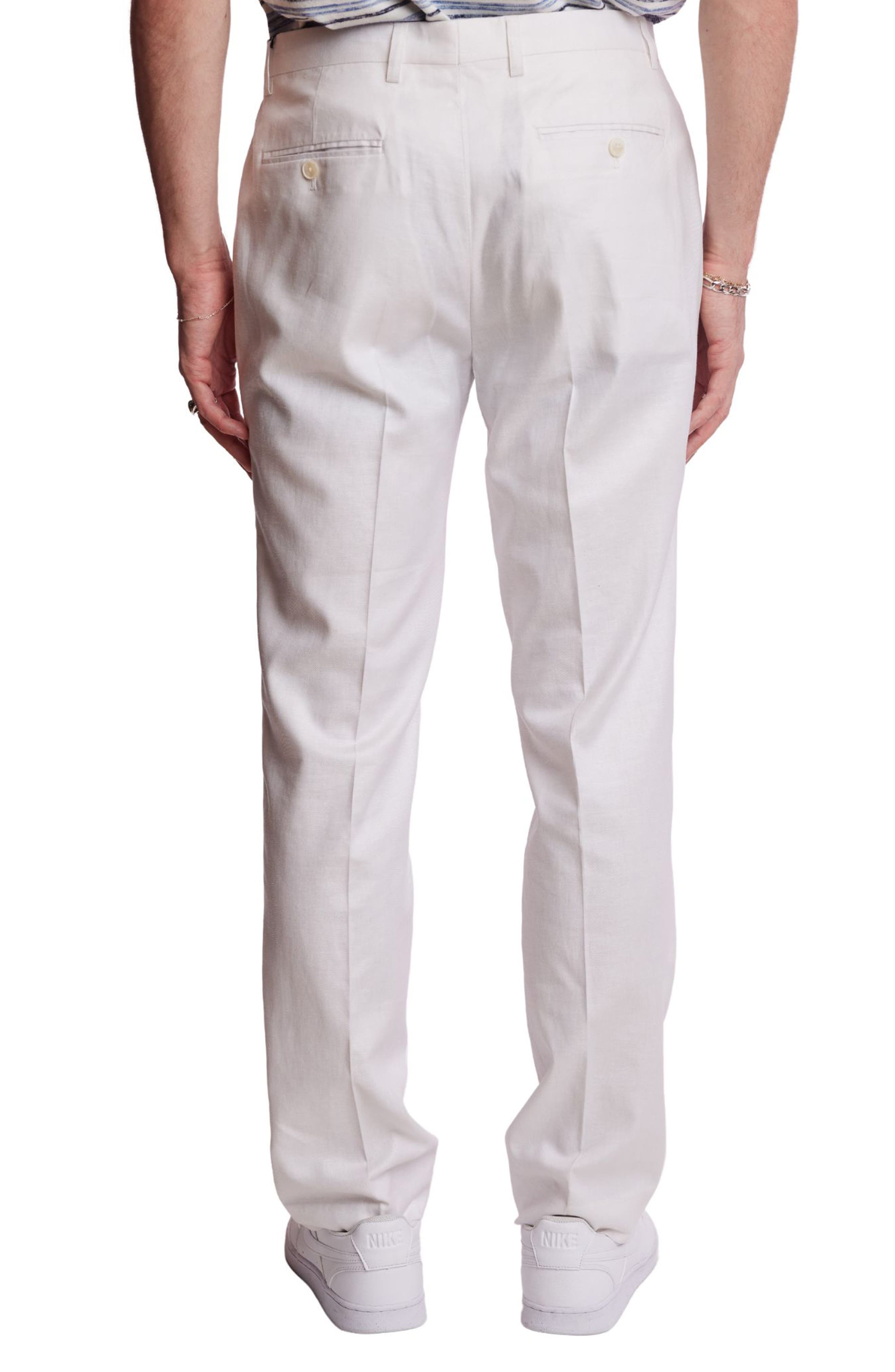 Downing Slim Flat Front Linen Blend Dress Pants - image 2