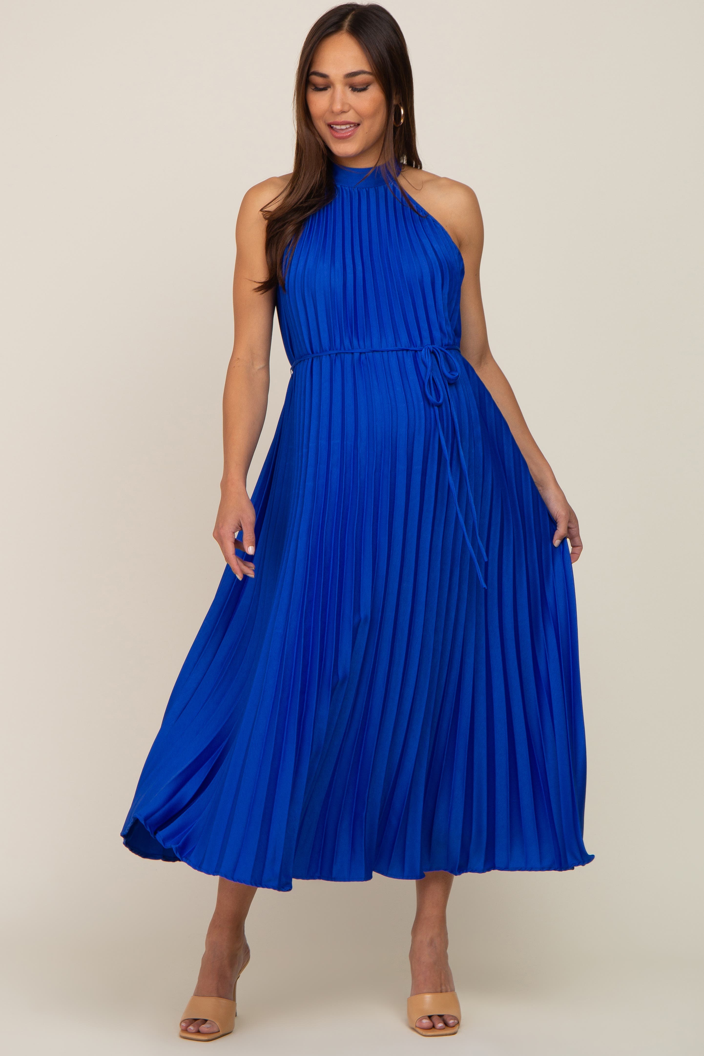 Pleated Halter Dress - image 1