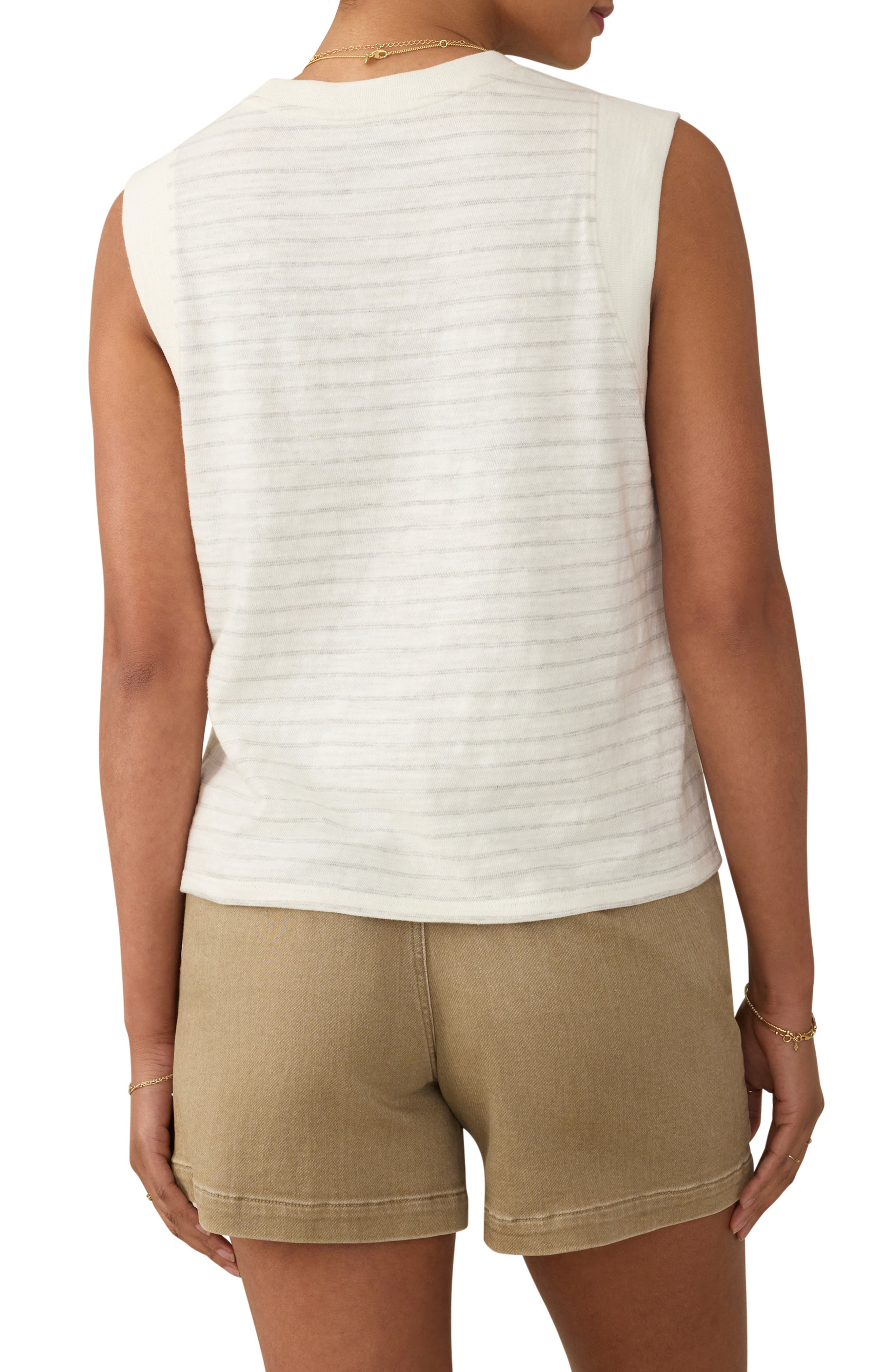 Sunwashed Stripe Organic Cotton Slub Muscle Tank - image 2