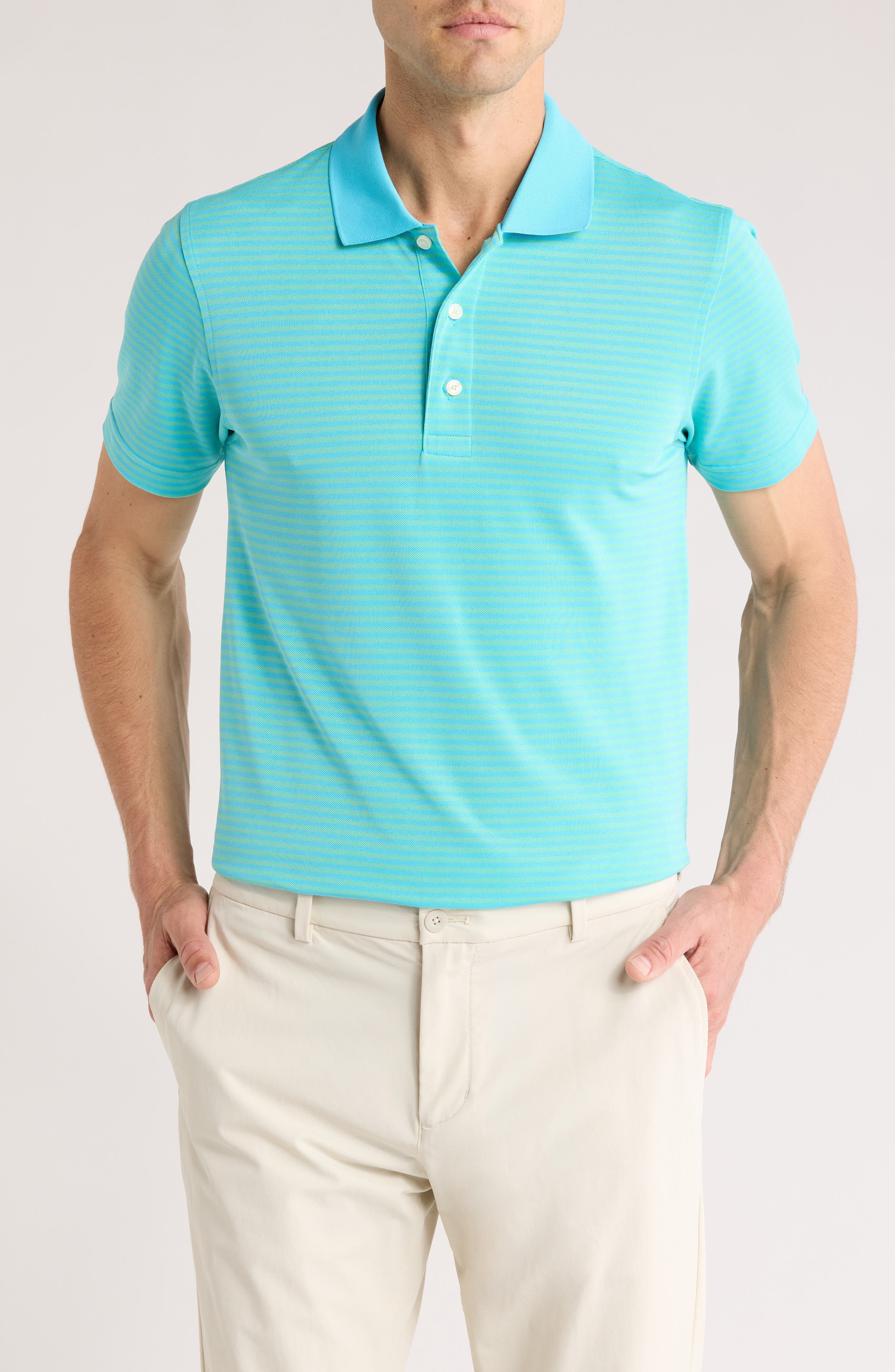 Feeder Stripe Performance Knit Polo - image 1